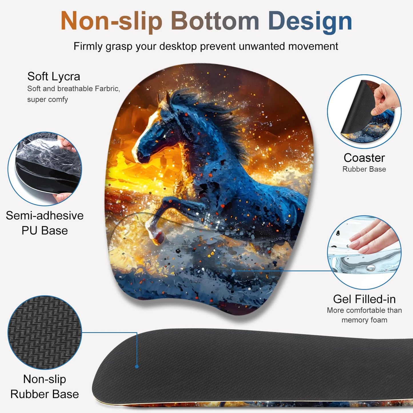 Large Mouse Pad, Keyboard Wrist Rest Set, Ergonomic Mouse Pad with Wrist Support, Desk Mat with