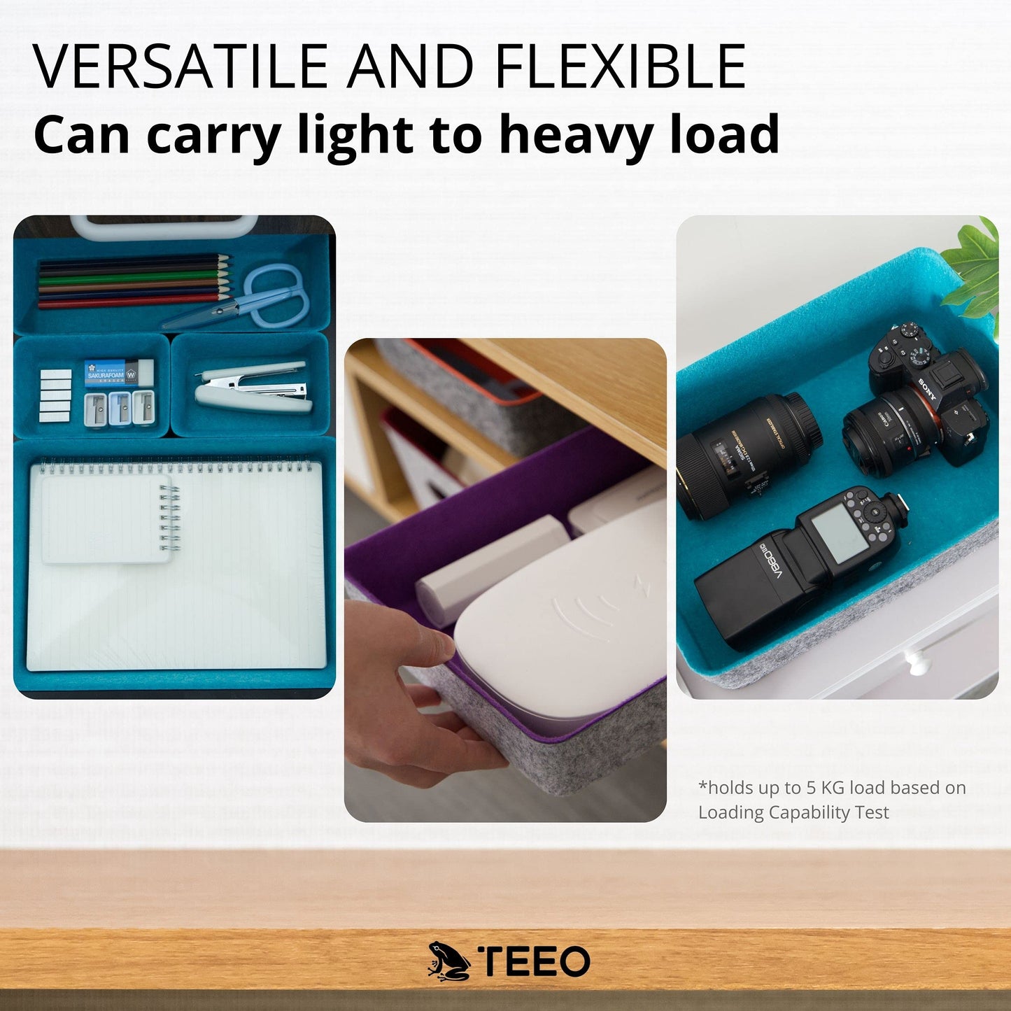 Teeo - Desk Organizer Drawer - Makeup Drawer Organizer Trays - Bathroom Drawer Organizer - Small
