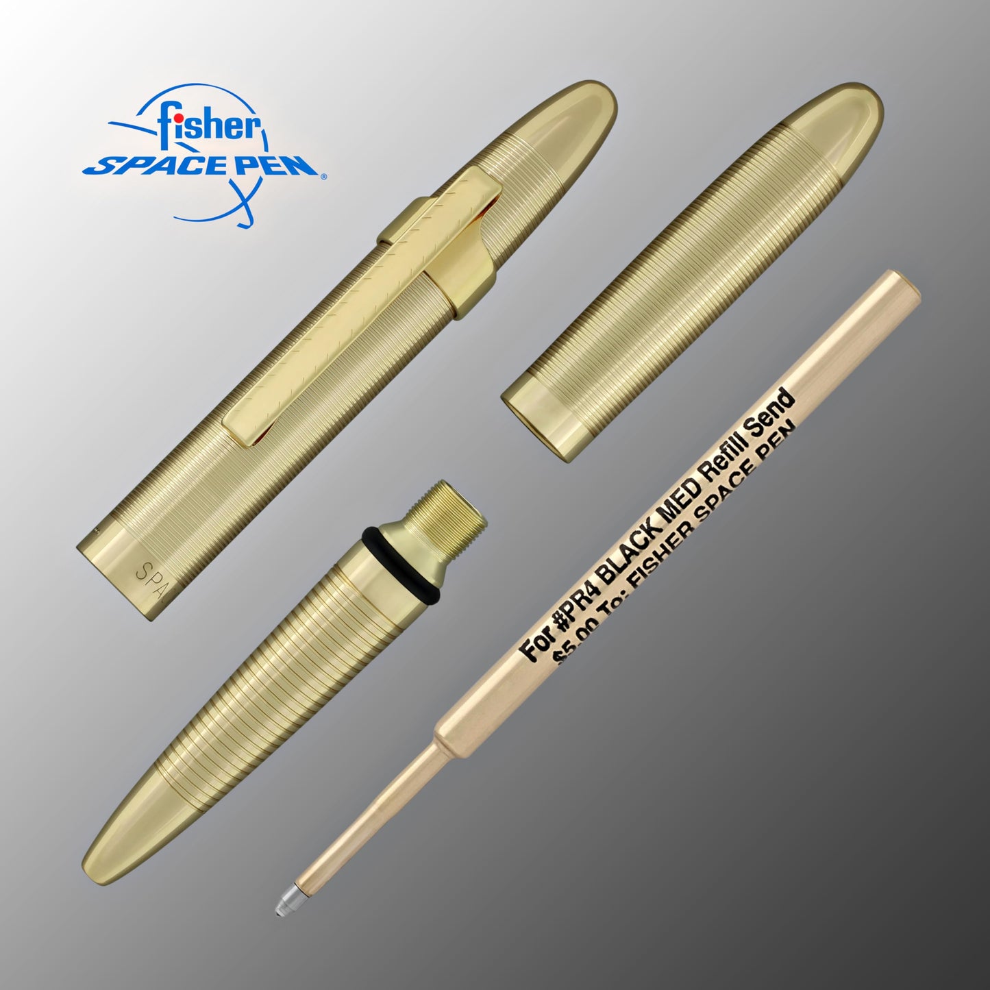 Fisher Space Pen Bullet Pen - 400 Series - Lacquered Brass - Gift Boxed