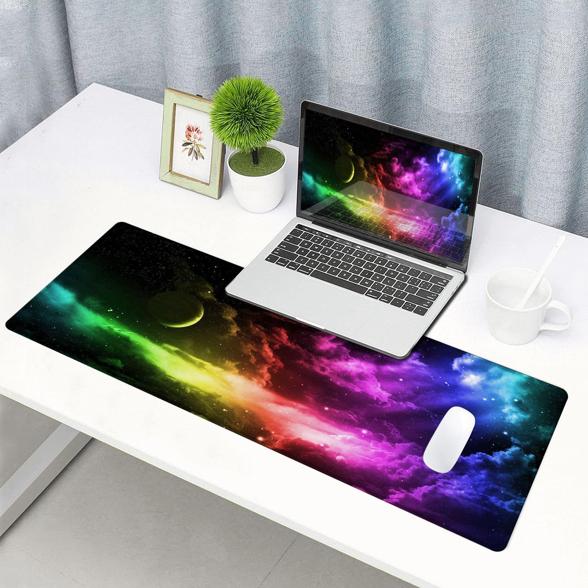 SANWUMIAN Mouse Pad Gaming, Large Mouse Pads for Desk, Keyboard Mouse Mat Desk Pad, Non-Slip Rubber