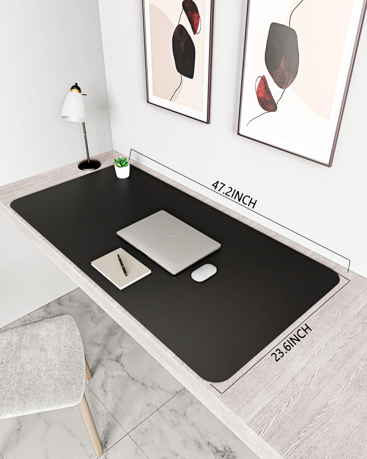 YSAGi Non-Slip Leather Desk Pad XL Size, Waterproof Laptop Computer Desk Keyboard Mat, Table