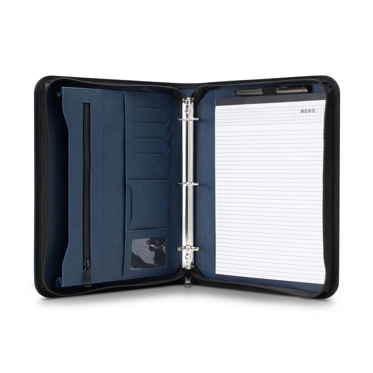 Forevermore Portfolio Binder, 1.5" Permanent 3-Ring, Vegan Leather, Blue