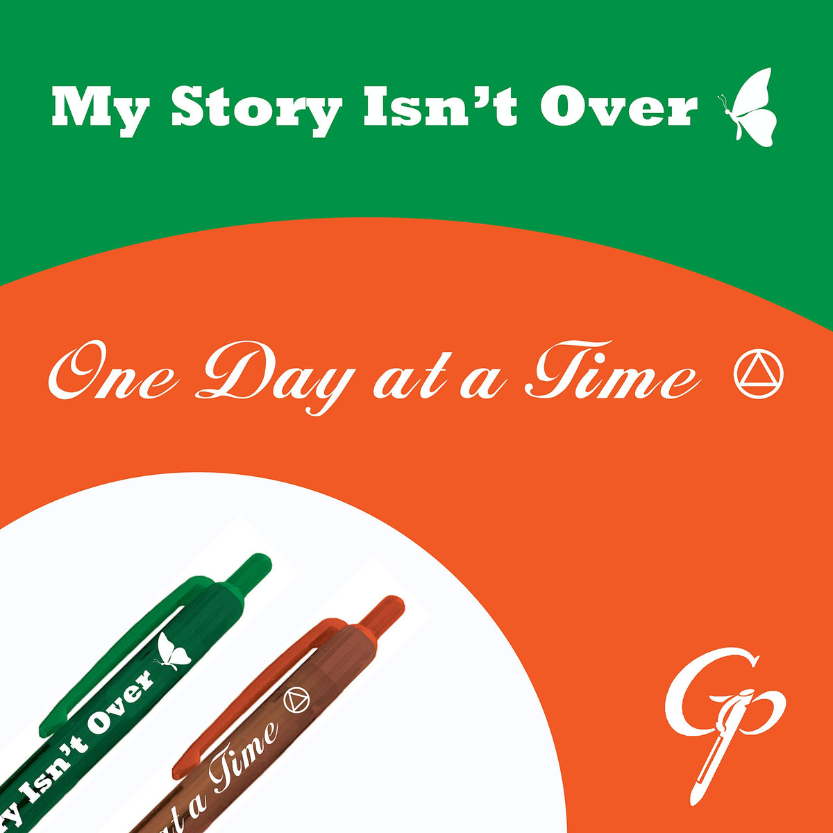 Greeting Pen Translucent 12 Pen Set with Recovery Quotes, 6 Designs 46011 Colorful Pens Great for