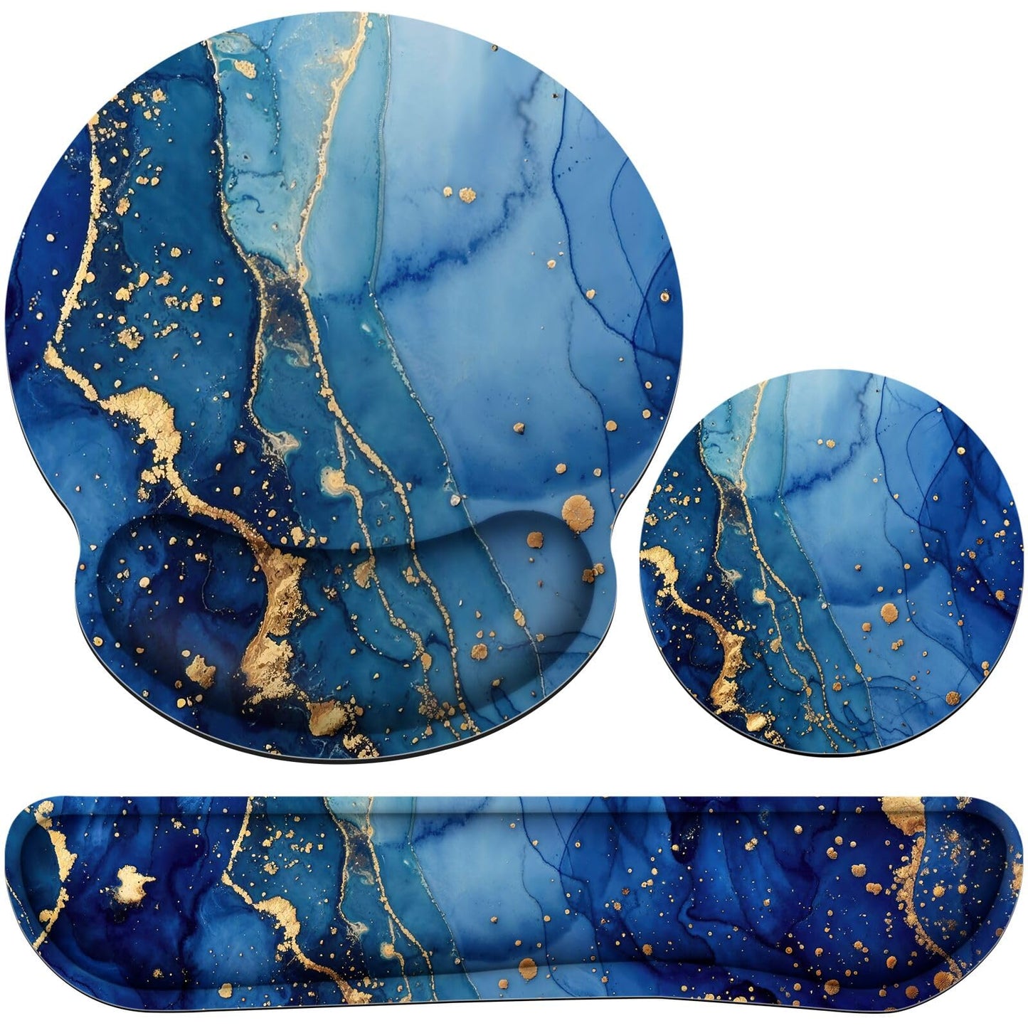 Mouse Pad with Wrist Rest Set, 3-in-1 Wrist Support Mousepad Set, Gaming Mat Pad with Anti-Skid