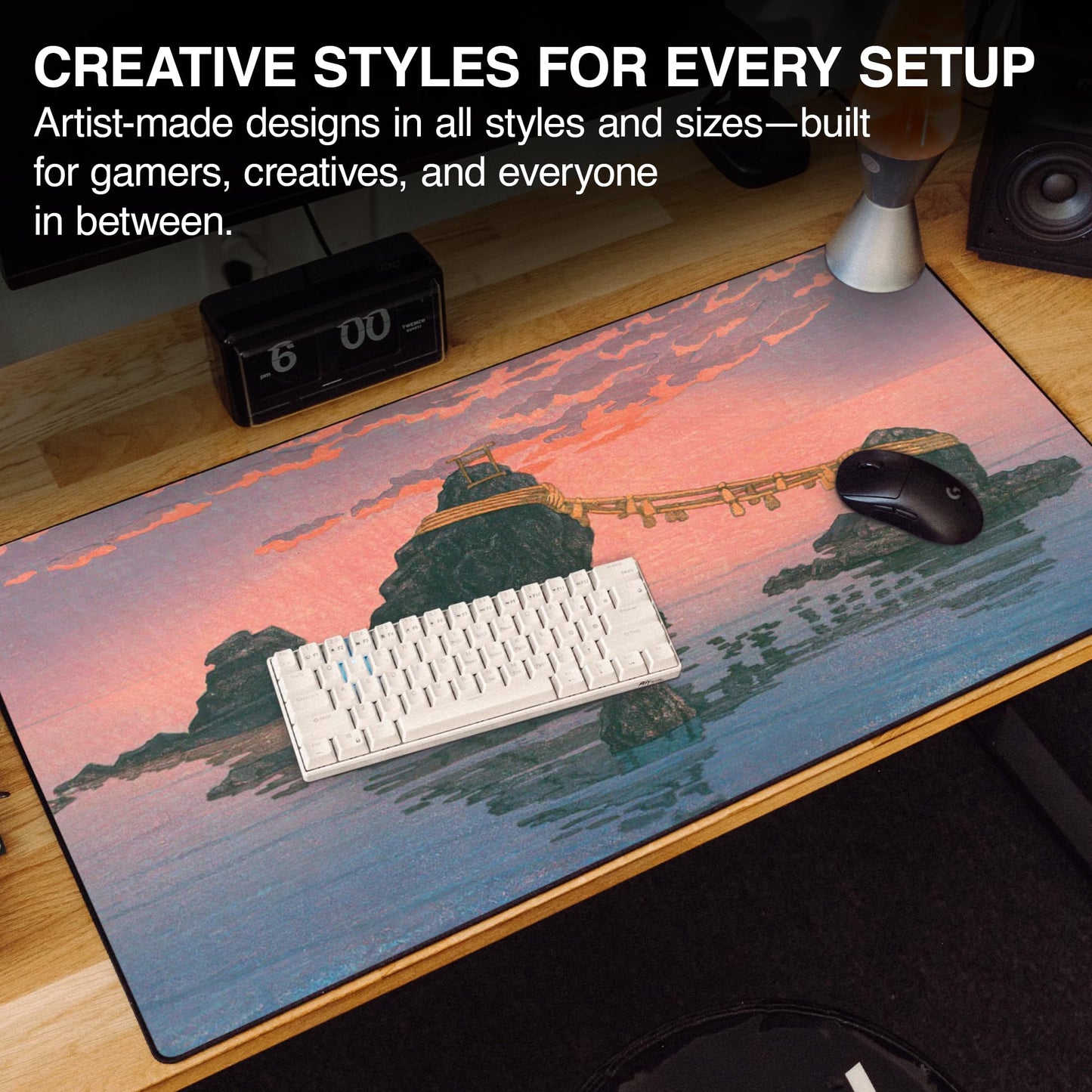MPCO. Futamigaura Gaming Desk Pad, 36" x 17" Duraglyde Non-Slip Desk Mat