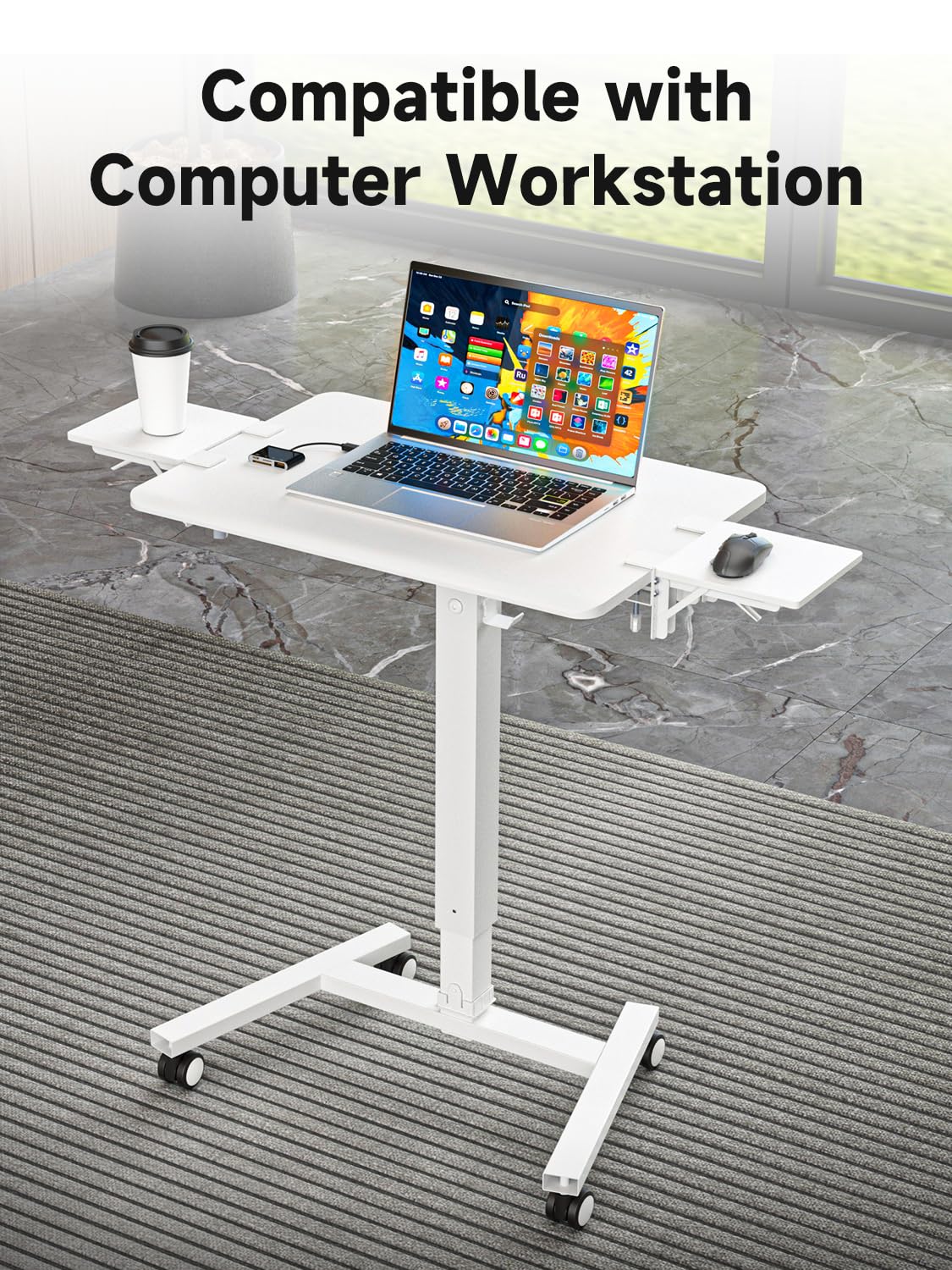 suptek Ergonomics Desk Extender Tray, 9.5"x9.1" Clamp on Table Mount Arm Wrist Rest Shelf, 90°