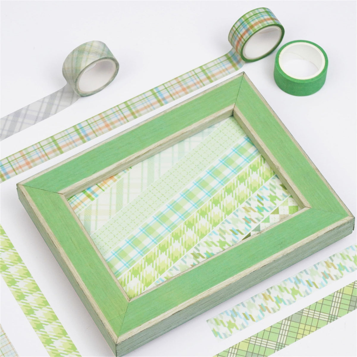 YUBX Basic Grid Washi Tape Set 12 Rolls Plaid Decorative Masking Tapes for Arts, DIY Crafts