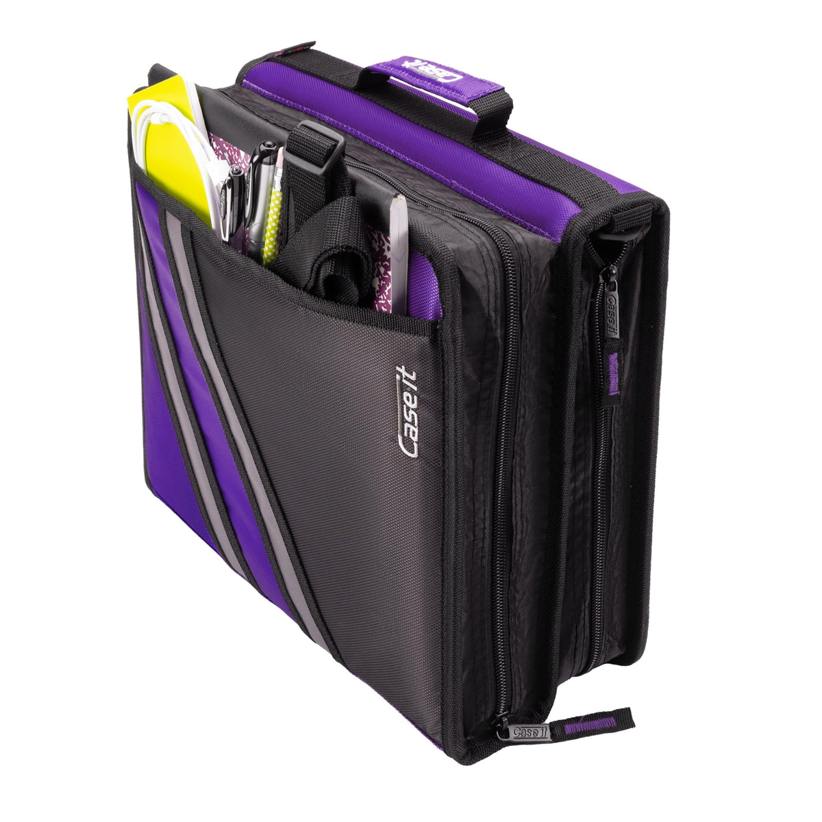 Case-it The Z Shape Zipper - Two s in One - Double Sided 1.5 Inch D-Ring - Multiple Pockets - 500