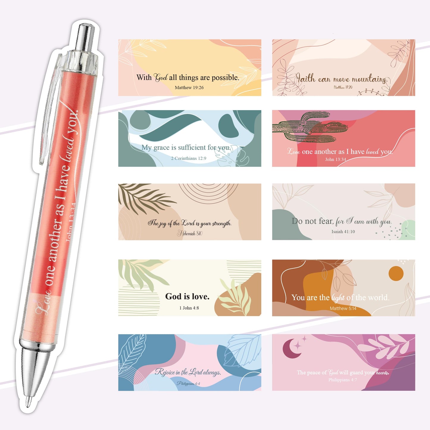 Mr. Pen- Christian Pen Set, 50 Pack, Black Ink, Gradient Ombre