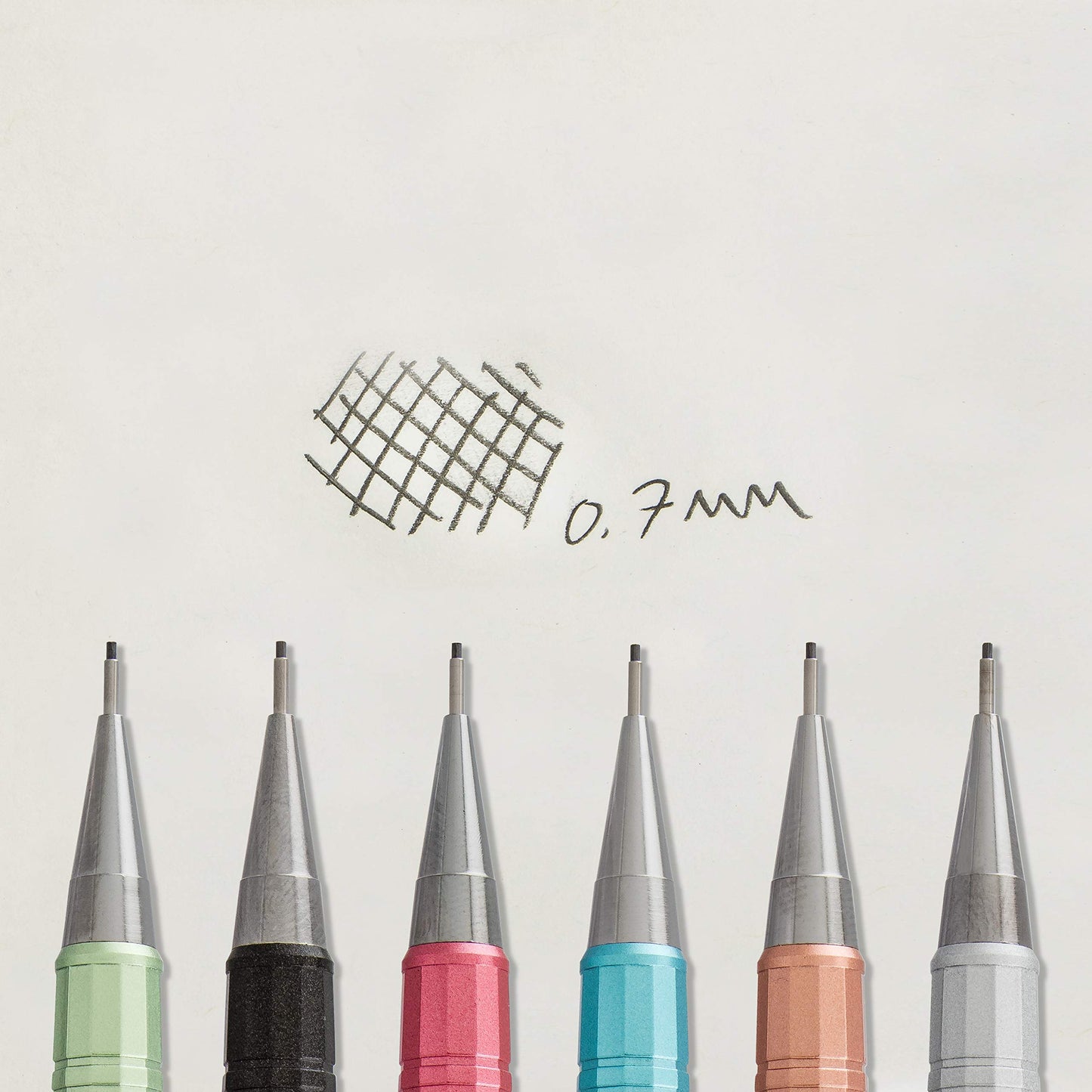 Pentel Sharp Mechanical Pencil, (0.7mm), Medium Line, Metallic Barrel, Assorted Colors, Pack of 3