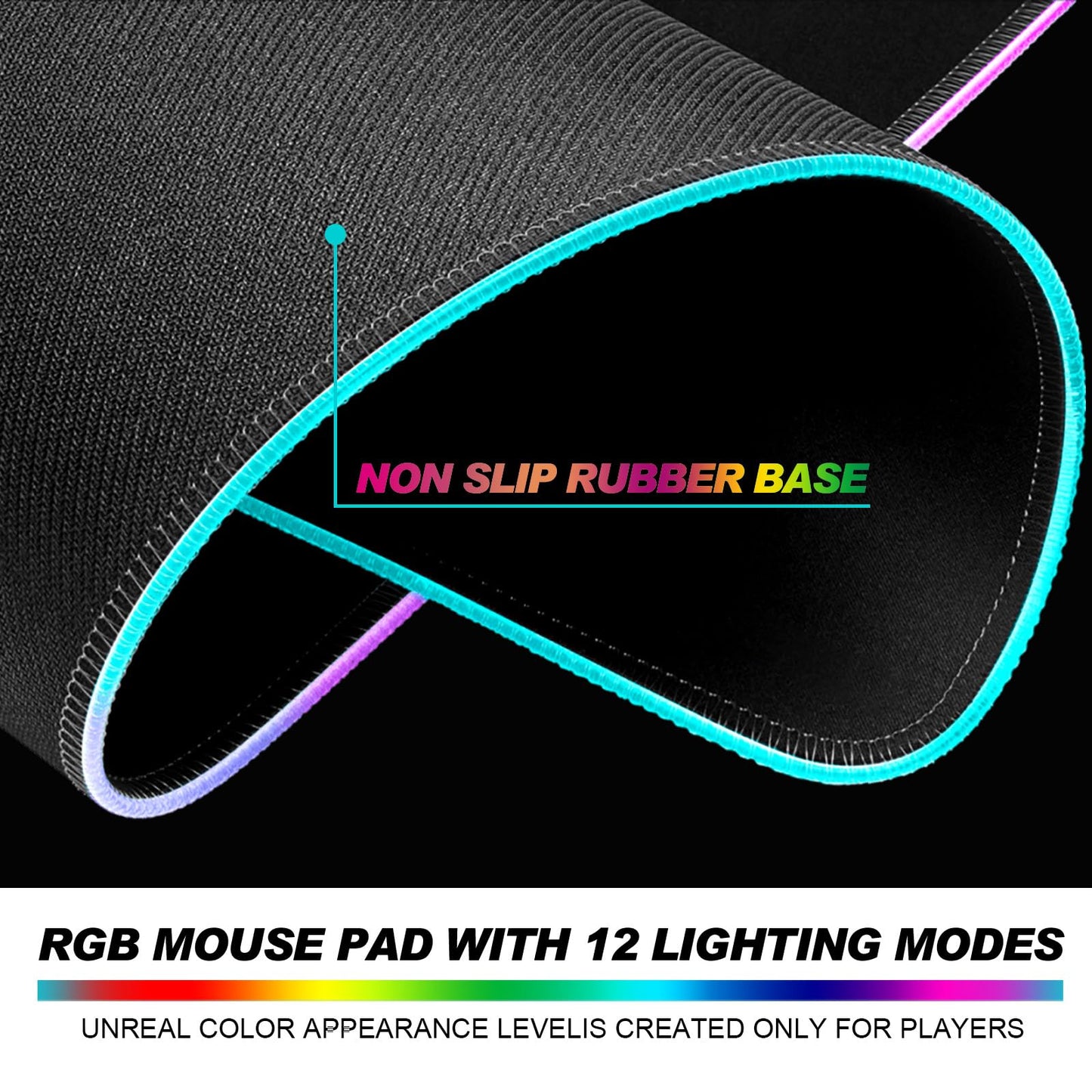 JIANG100 RGB Dreamy Colorful Cloud Star Gaming Desk Mat, XL Mouse Pad, Pink