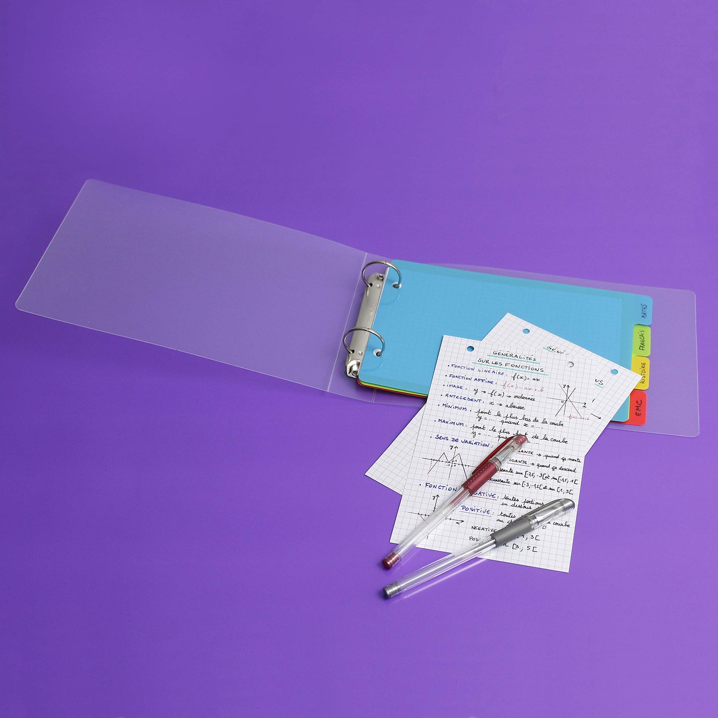 Viquel - Dividers for Index Cards 14.8 x 23.5 cm in Plastic - Dividers neon Colours