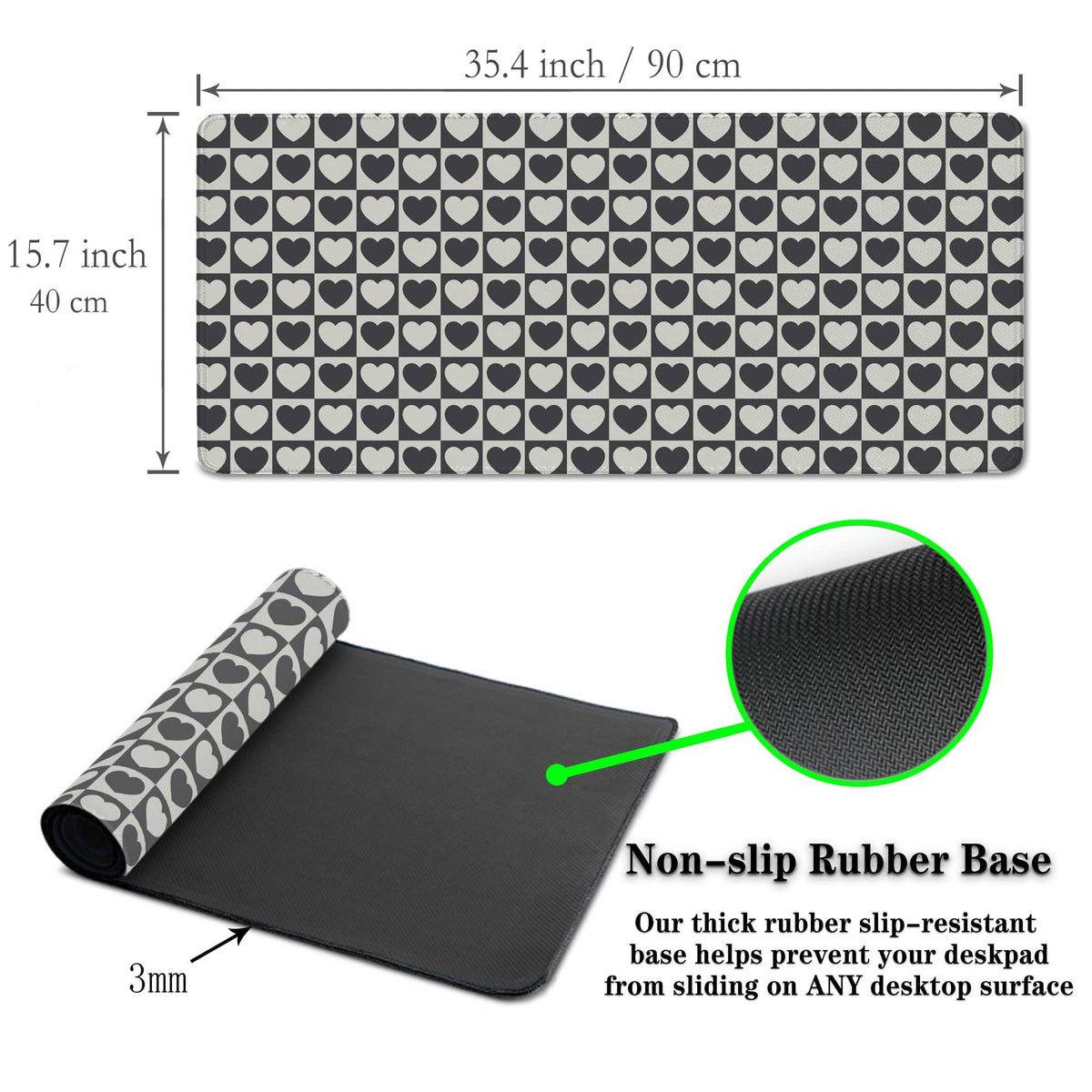 Samgula Gaming Mat Black and White XXL Mousepad Big Mouse Pad Office Desk Mat Full Desk Mouse Pads