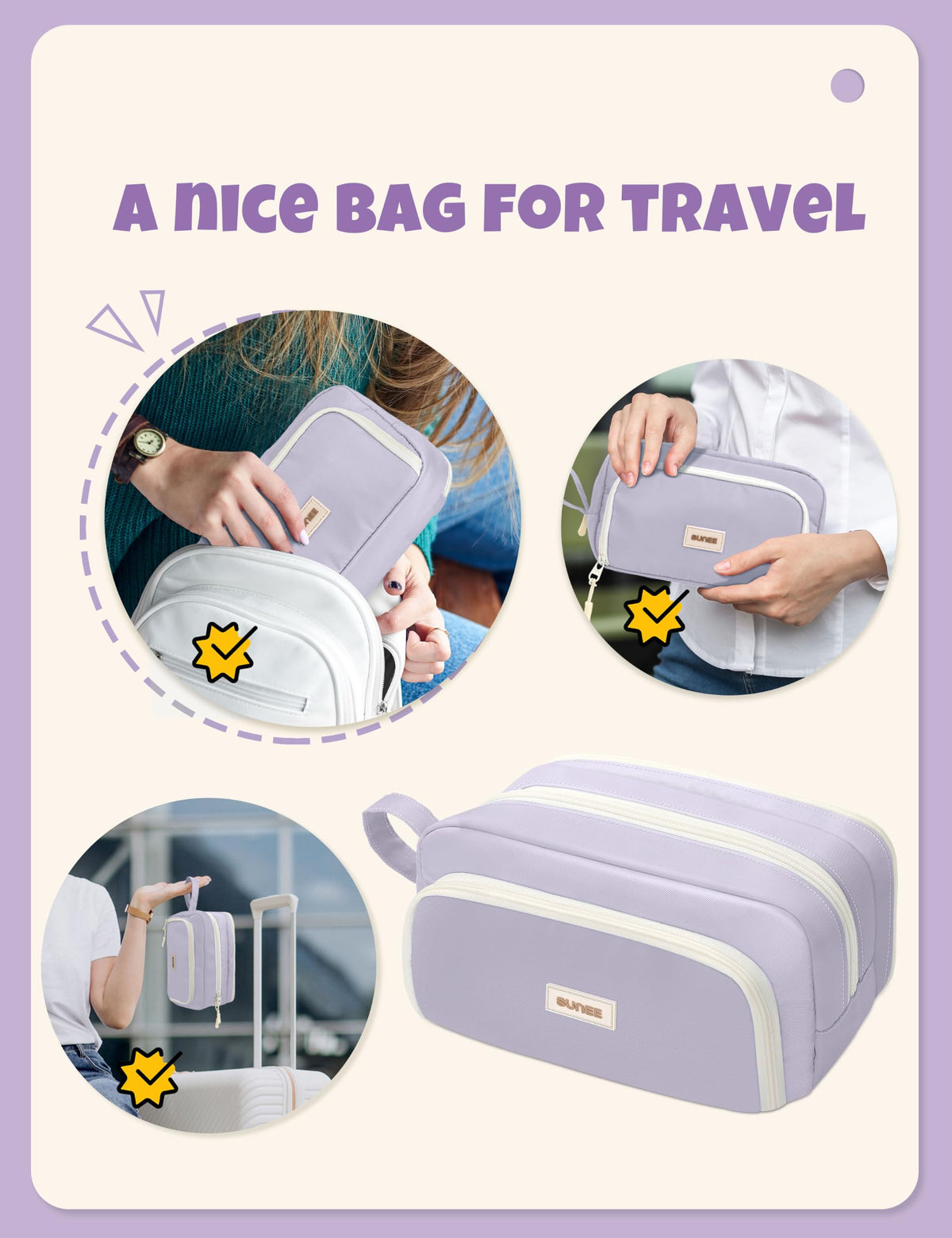 SUNEE Large Pencil Case, Big Capacity Pen Pouch with 3 Compartments, Kawaii Pencil Bag with Zipper