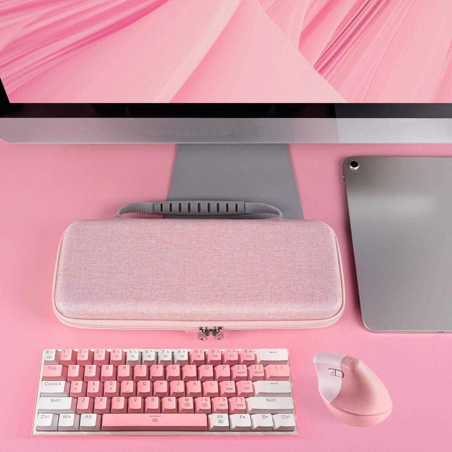 GEEKRIA 60% Compact Keyboard Case, Hard Shell Travel Bag for 61 Keys Computer Mechanical Keyboard