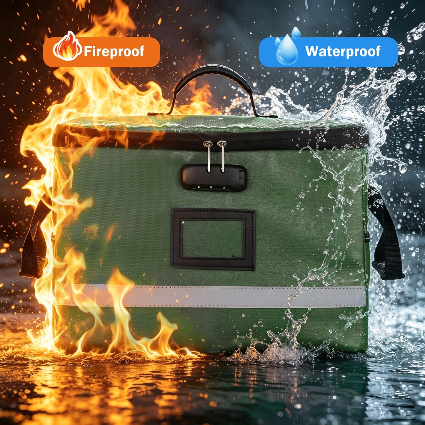 EXLIFBAG Fireproof File Organizer with Lock, 1 Layer