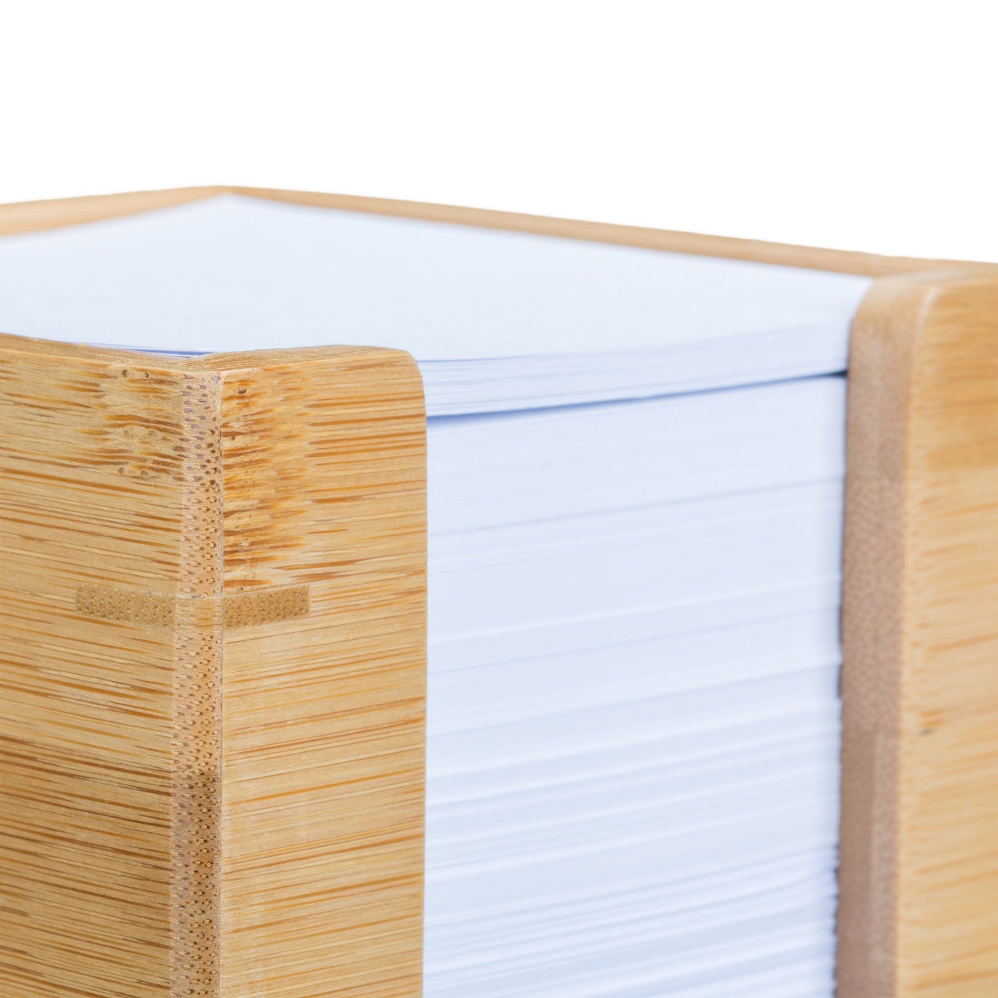 Relaxdays Bamboo Note Dispenser, Wooden Sticky Note Holder, Desk Organiser, H x W x D: 10.5 x 10.5