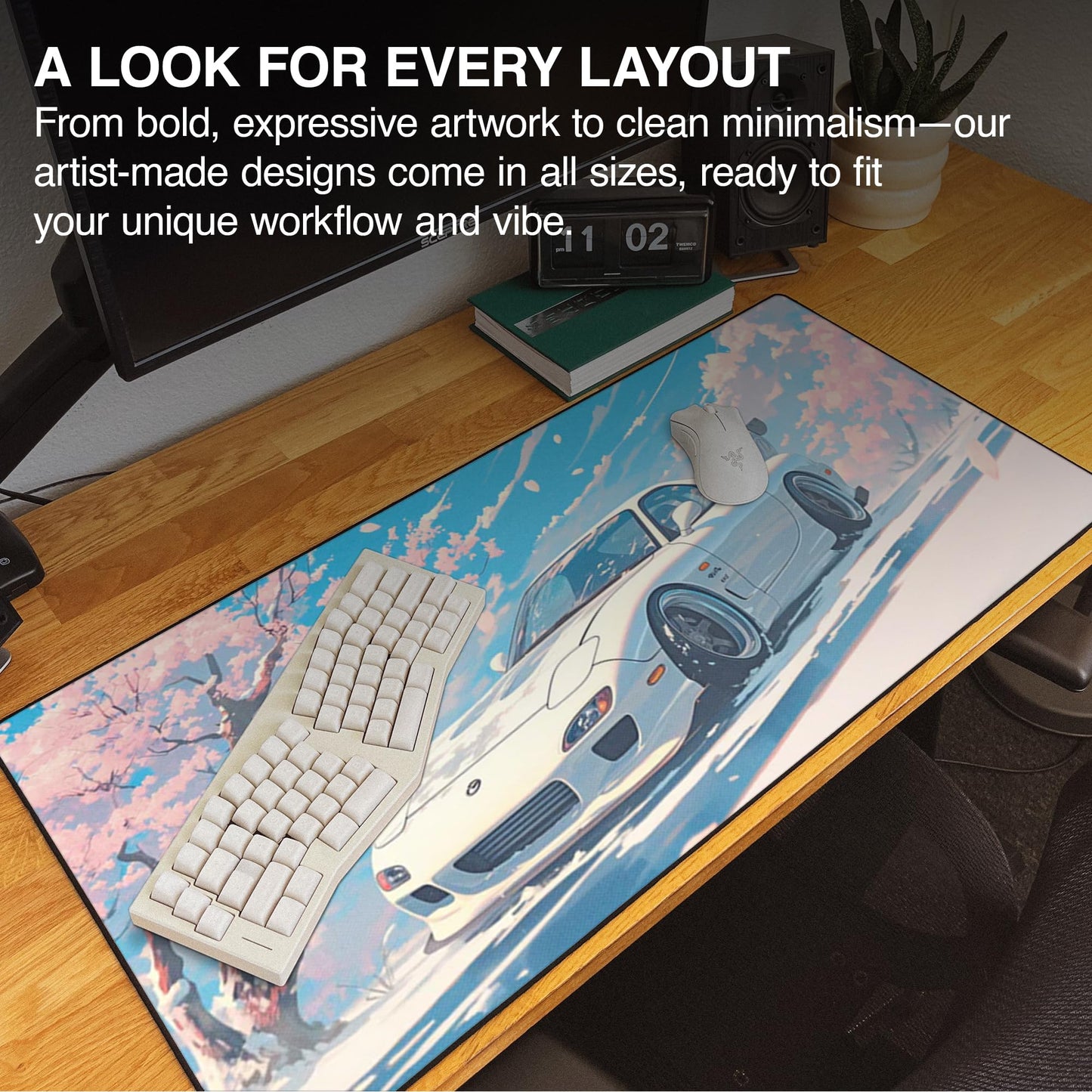 MPCO. Mios-Mazda Large Gaming Desk Pad, 36" x 17" Duraglyde Fabric Desk Mat