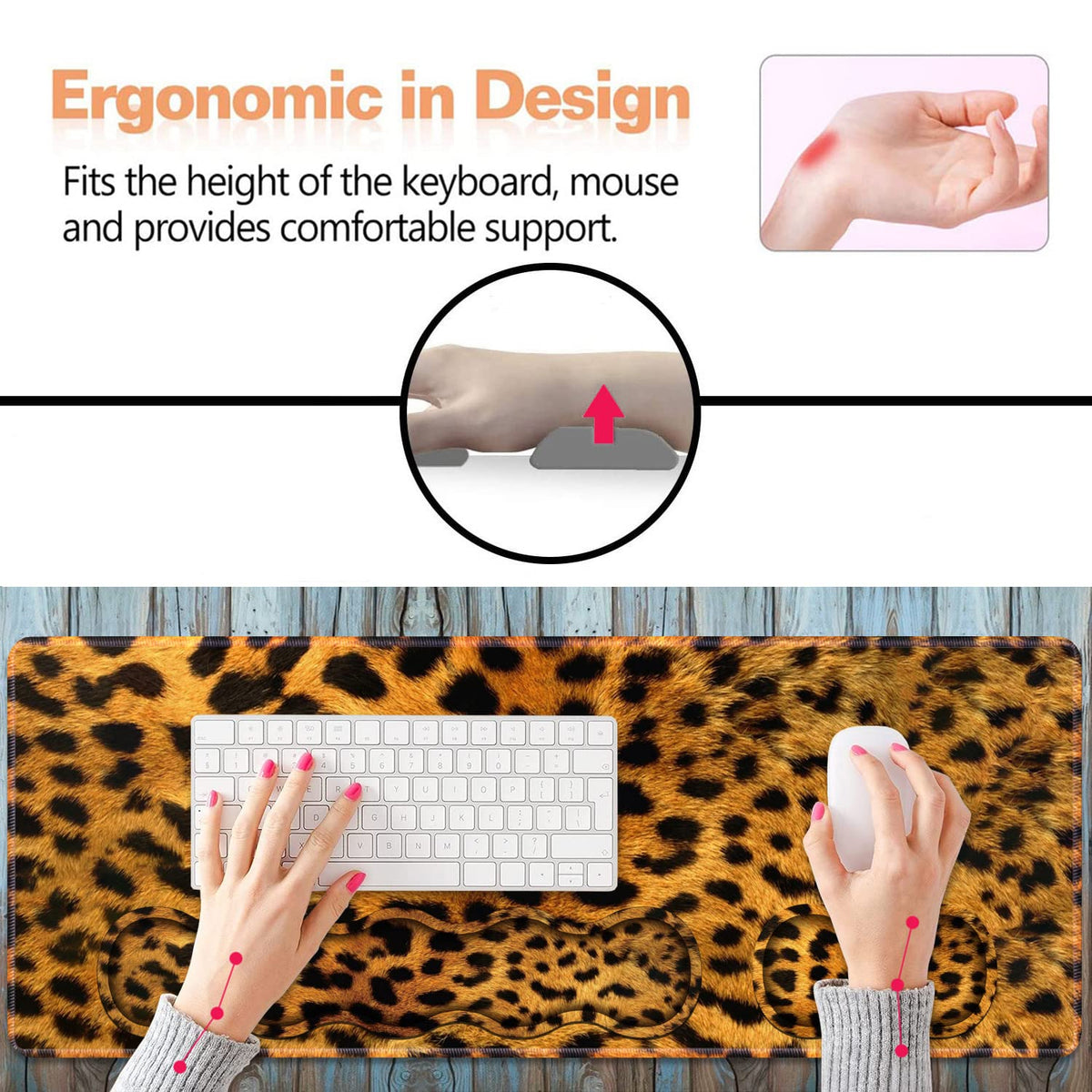 Ergonomic Keyboard Wrist Rest and Mouse Pad Wrist Rest Set, Large XXL Gaming Mousepad 31.5"x 11.8"