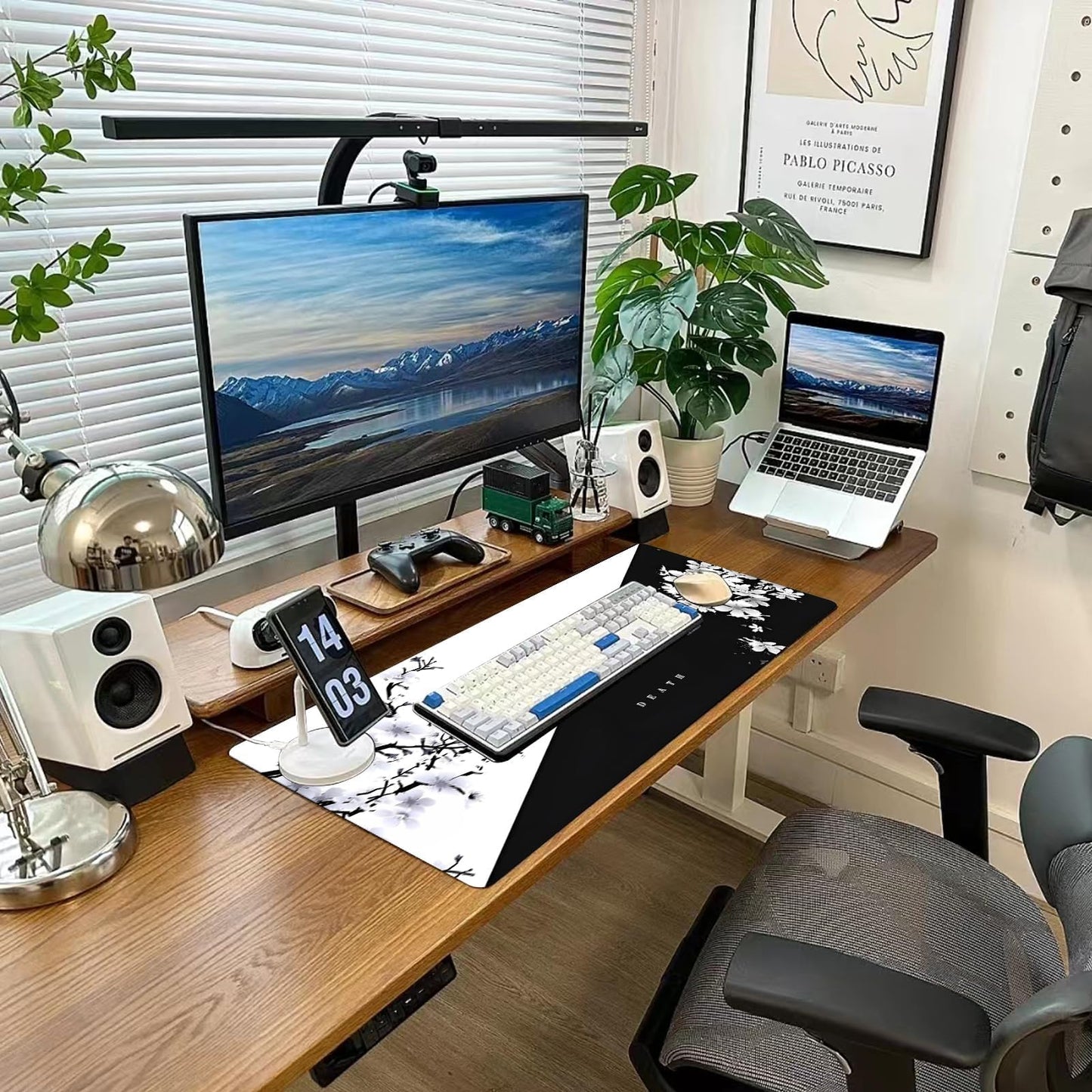 Big Mouse Pad Large Mousepad Gaming Desk Pad Desk Mat Office Decor Accessories (Cherry Blossom in