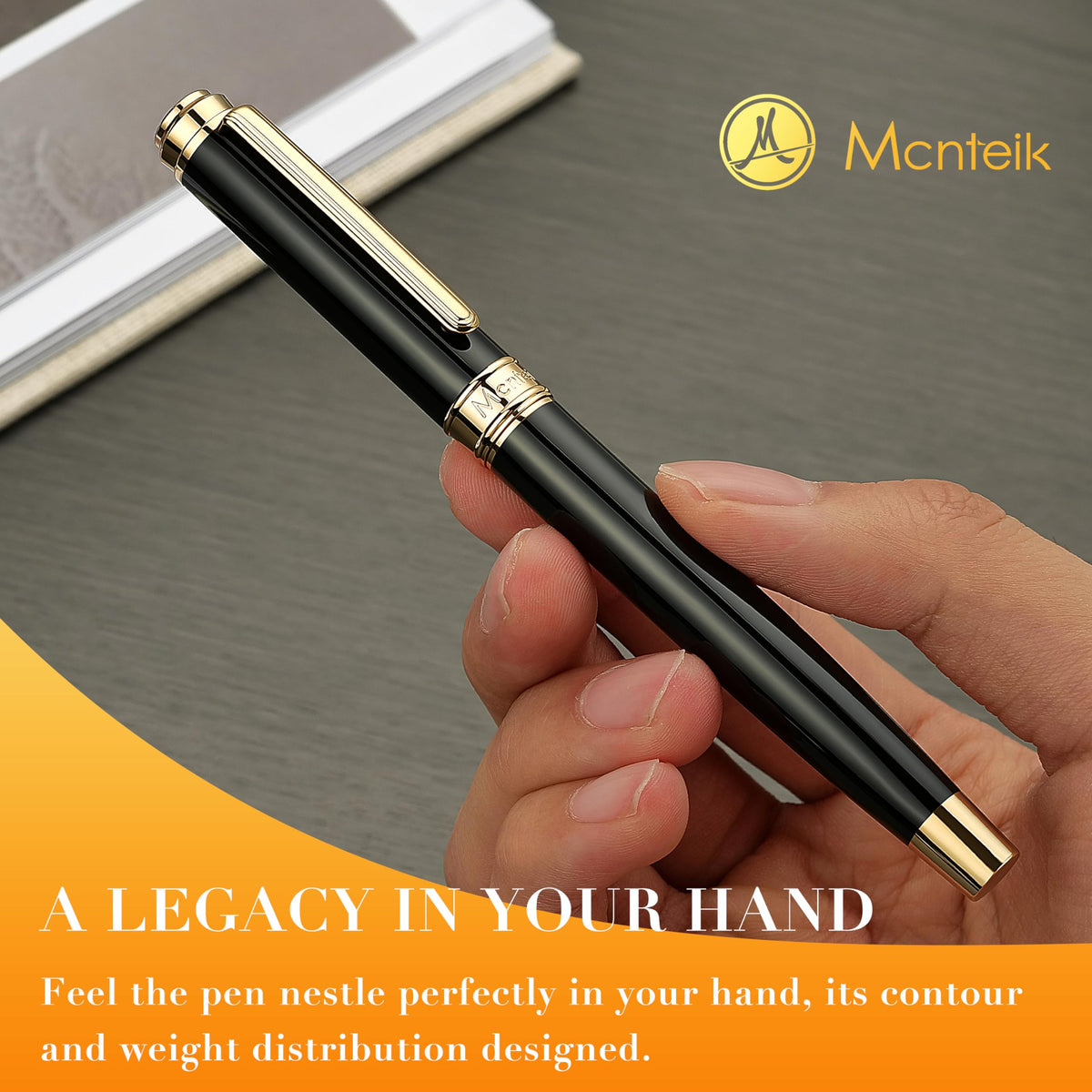 MCNTEIK 317 Fountain Pen,Stunning Luxury Piano Lacquer,18K Gilded Nib(Medium),Gorgeous 24K Gold