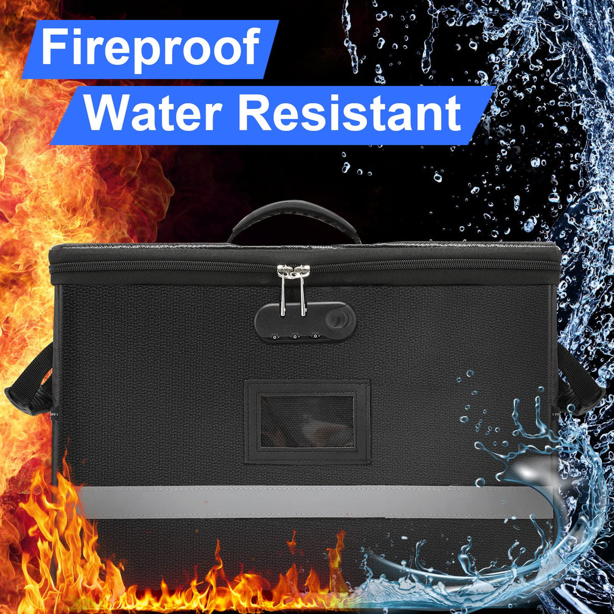 EXLIFBAG Fireproof File Organizer with Lock, 1 Layer