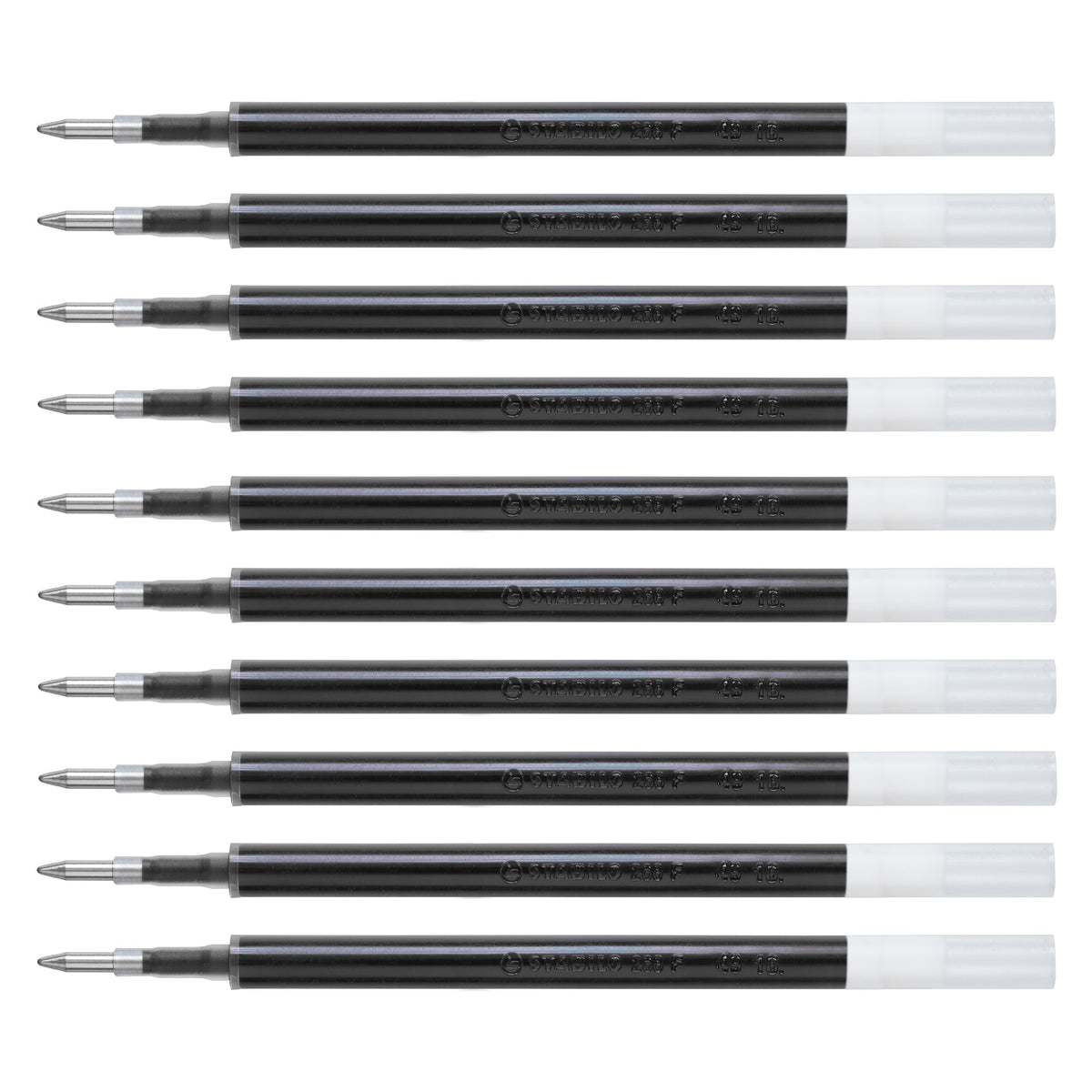 STABILO Gel Rollerball Refill Palette - Box of 10 - Black