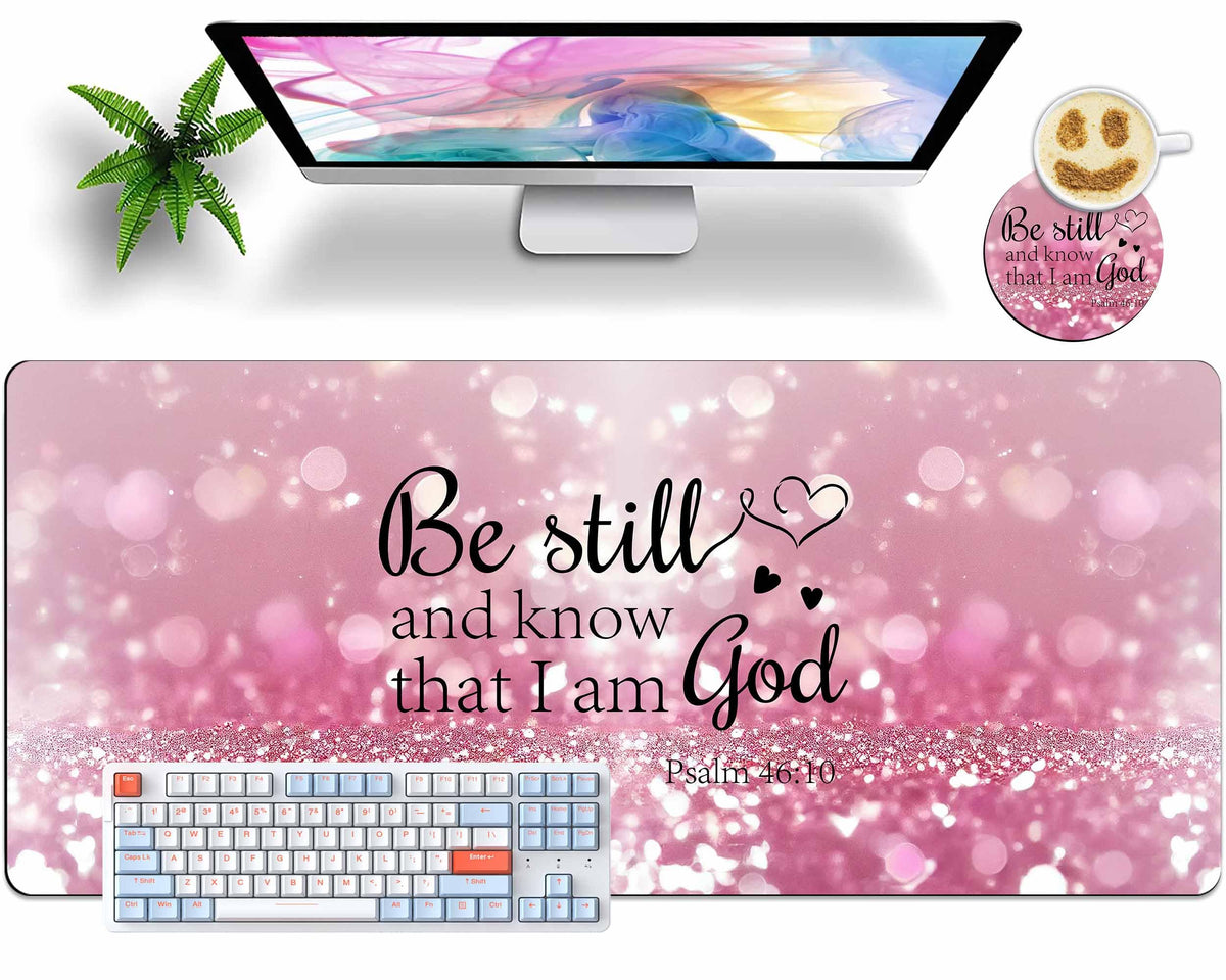 Extended Large Mouse Pad with Coaster 35.4x15.7 Long XL Mousepad Desk Mat for Keyboard and Mouse