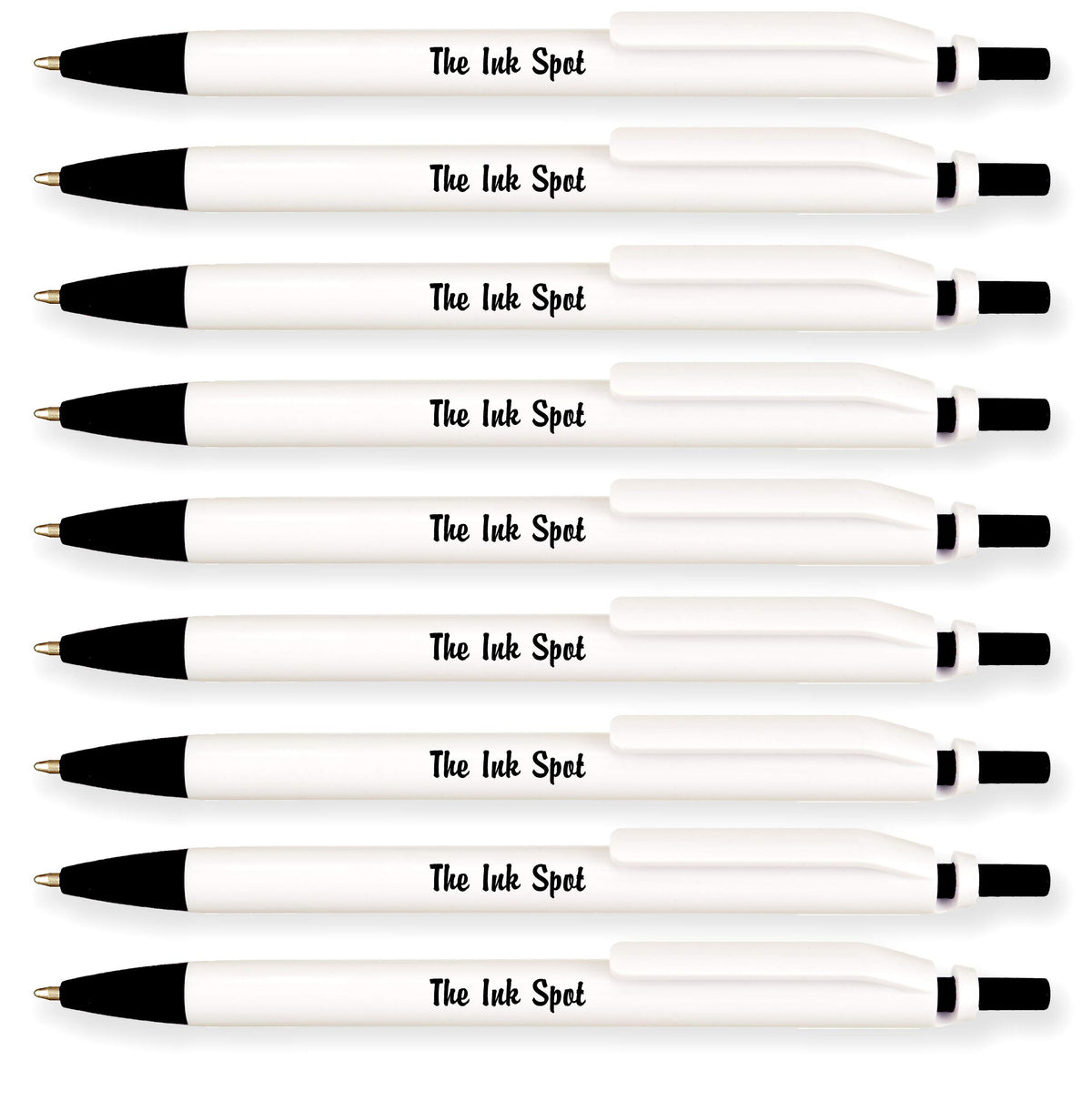 100 Excel Classic Click Personalized Custom Printed Pens - Black Trim