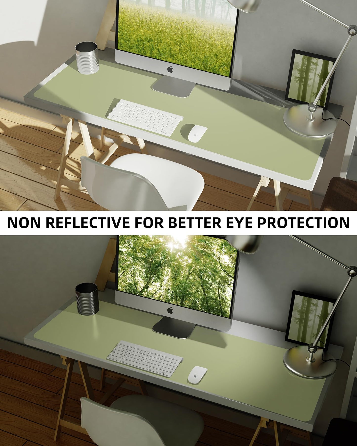 AFIING Leather Desk Pad Protector,Mouse Pad,Office Desk Mat, Non-Slip PU Leather Desk Blotter,Large