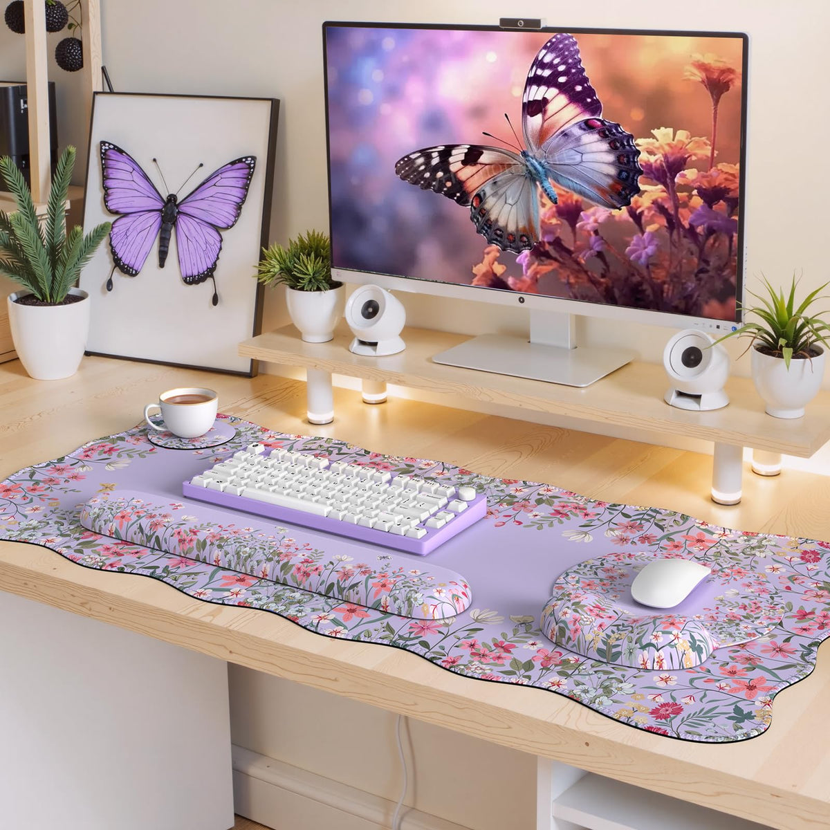 iLeadon XXL Mouse Pad with Wrist Rest, Ultra Smooth Gaming Mousepad
