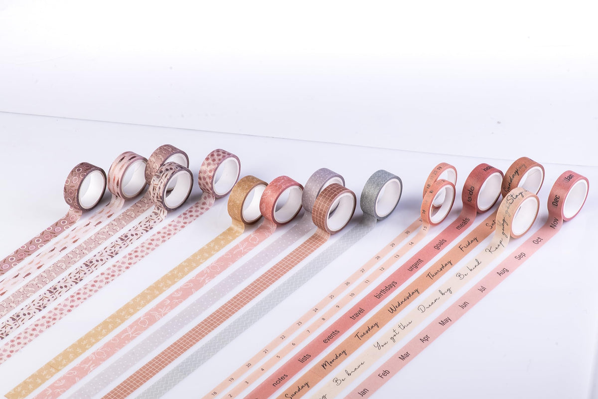 DIVERSEBEE Pastel Washi Tape Set, 5 Rolls Decorative Scrapbook Tape, Cute Craft Tape, Scrapbooking