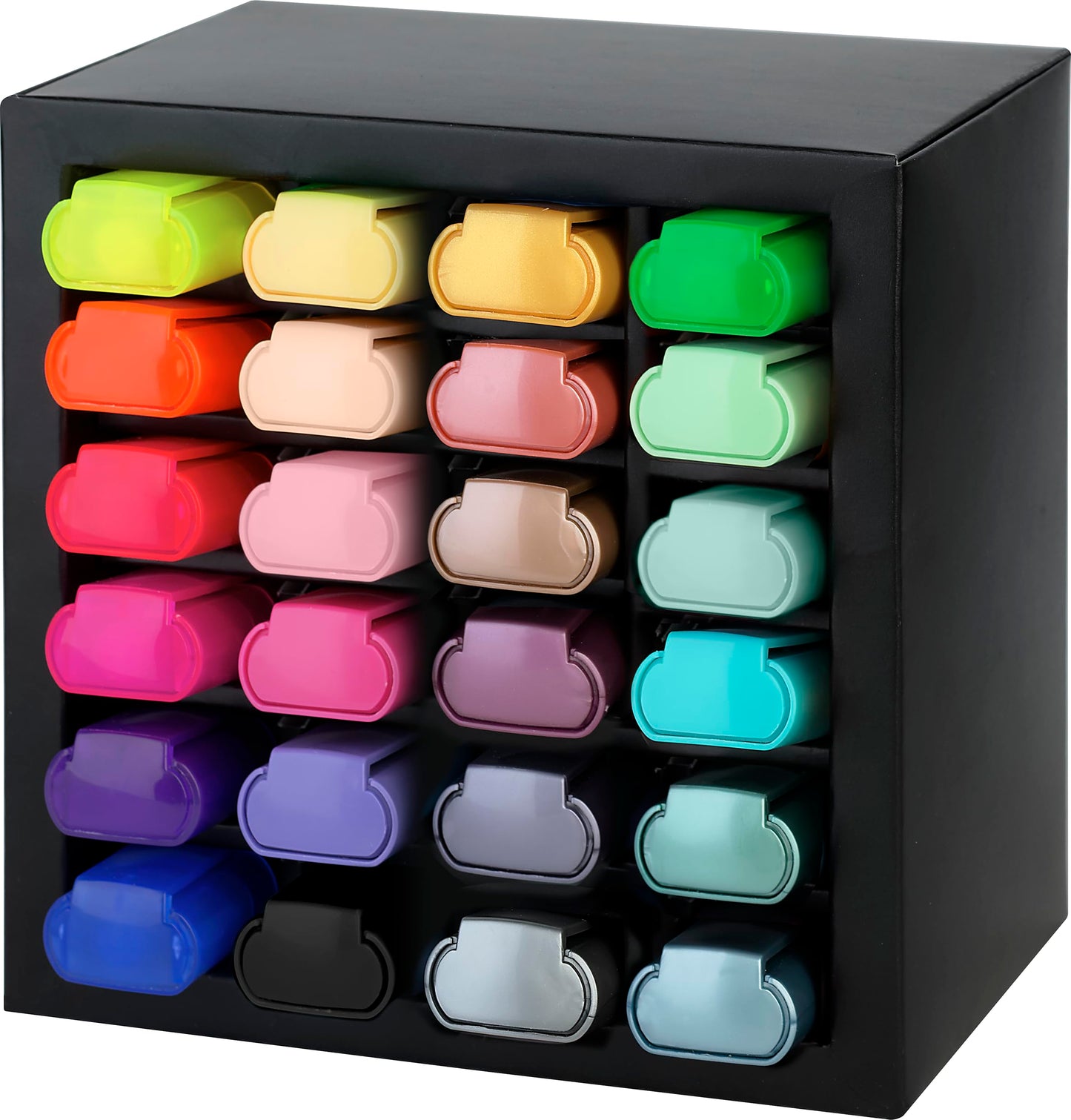 Faber-Castell Highlighter Desk Set - Assortment of 24 Chisel Tip Markers, Metallic, Neon, and