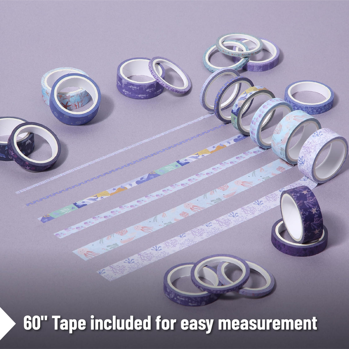 Mr. Pen- Washi Tape Set, 21 Rolls, Assorted Sizes, 5 Yards/Roll