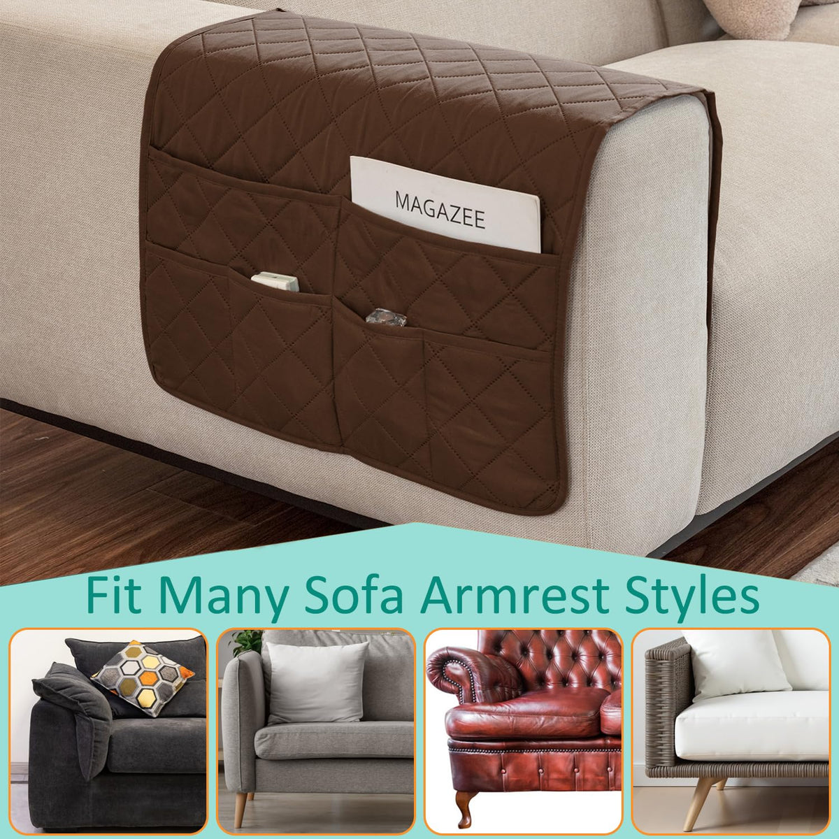 Remote Control Holder for Recliner Non-Slip Armchair Caddy Couch Armrest Organizer, Arm Chair