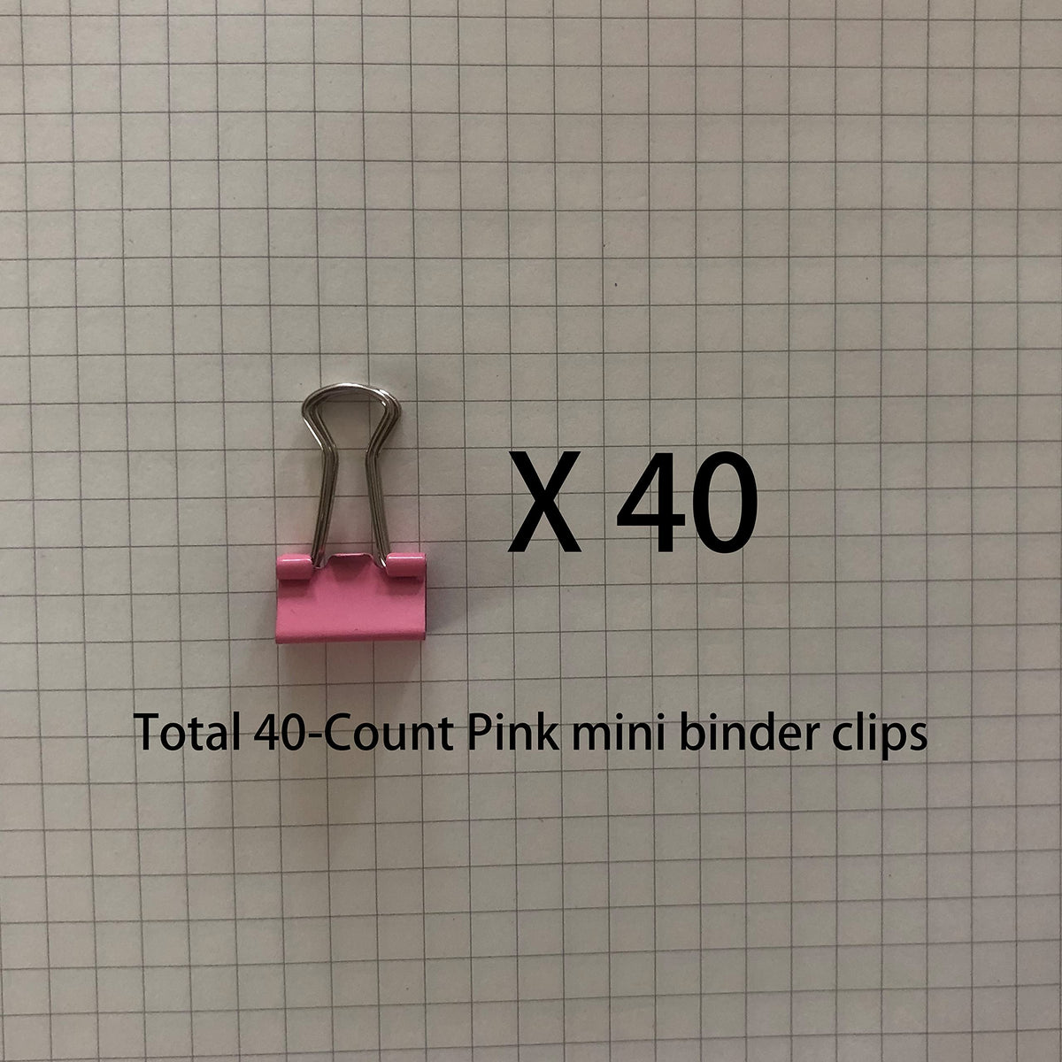 Mini Binder Clips, 5/8" / 0.6 inches / 15 mm a Little Bit Scratch Paper Clips 40 PCS (40 PCS, Pink)