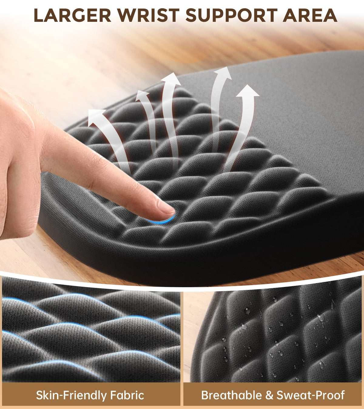 AUEDROT Ergonomic Mouse Pad with Wrist Rest 2 in 1 Mousepad with Wrist Support, Memory Foam Desk