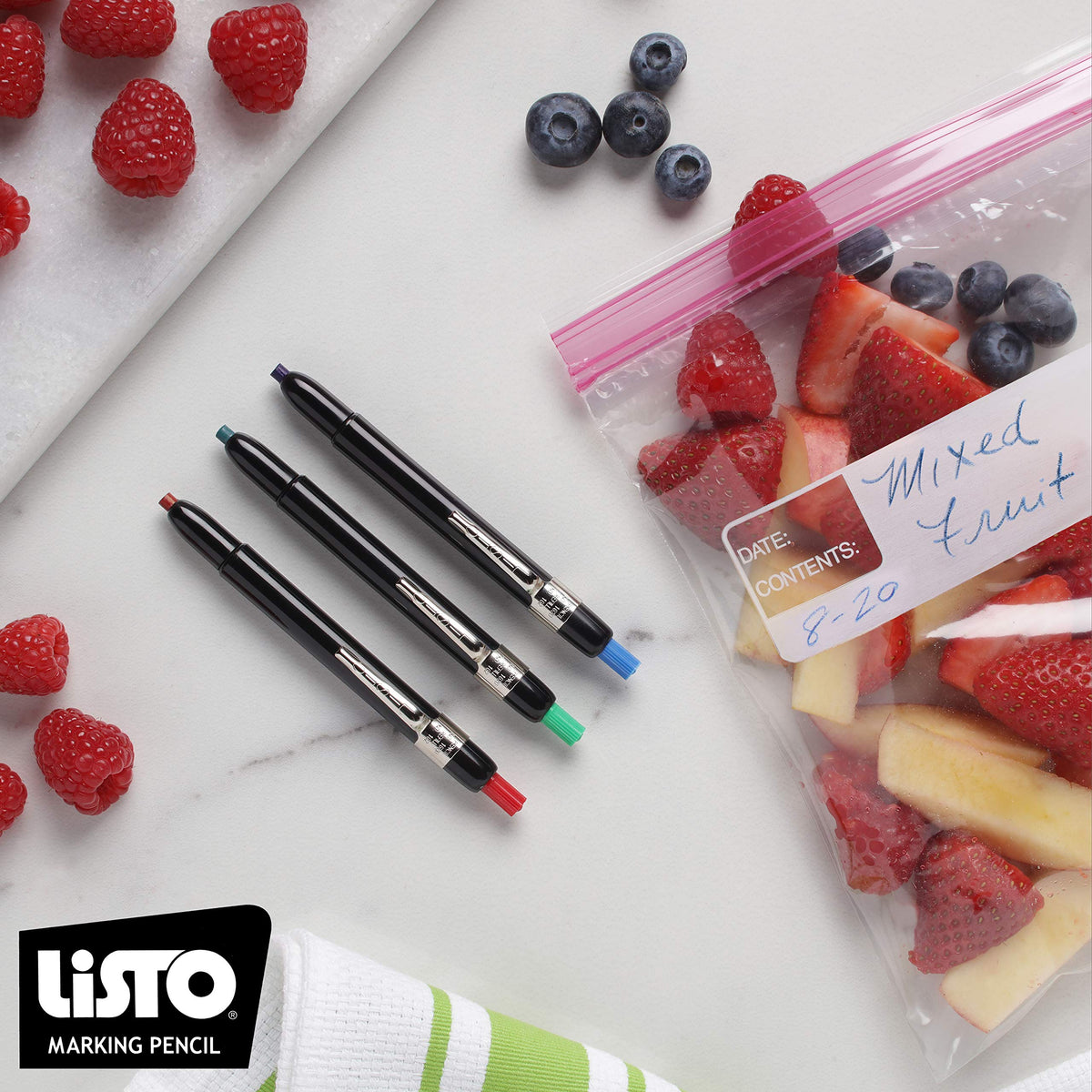 Listo 1620 Box of 12 Green Color China Markers/Grease Pencils/China Marking Pencils/Wax Pencils