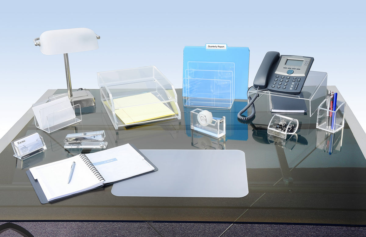 Kantek Clear Acrylic Large Letter Tray, Stackable Desk Organizer, Front Loading, 10.6" x 13.9" x
