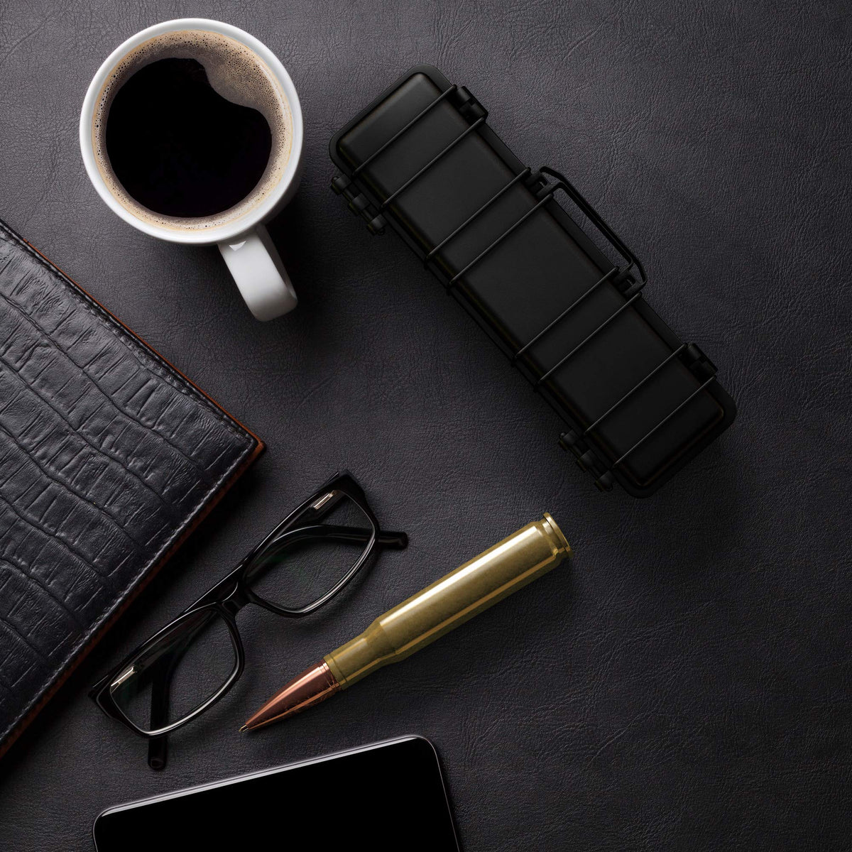 50 BMG Real Bullet Pen – Brass Casing Refillable Gun & Rifle Pen for Men & Dads, Tactical Gift Box