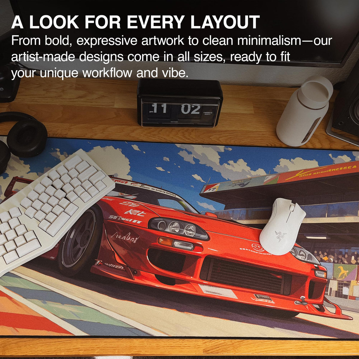 MPCO. Tetsus-Toyota Large Gaming Desk Pad, 36" x 17" Duraglyde Desk Mat