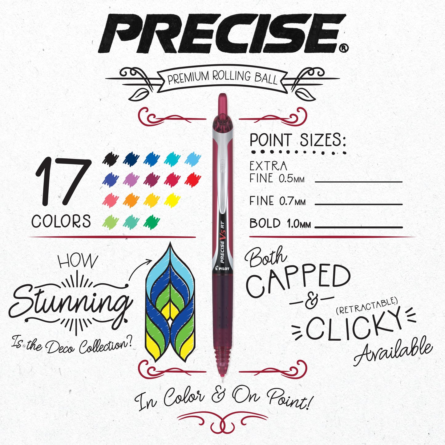 PILOT Precise V10 RT Retractable Ball Pens, 1.0mm, Green, 12-Pack