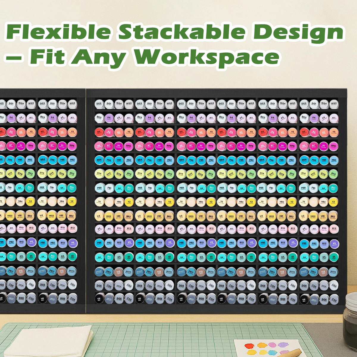 PROLEE Markers Organizer with 90 Compartments for 360 Marker Storage Art Pens Storage