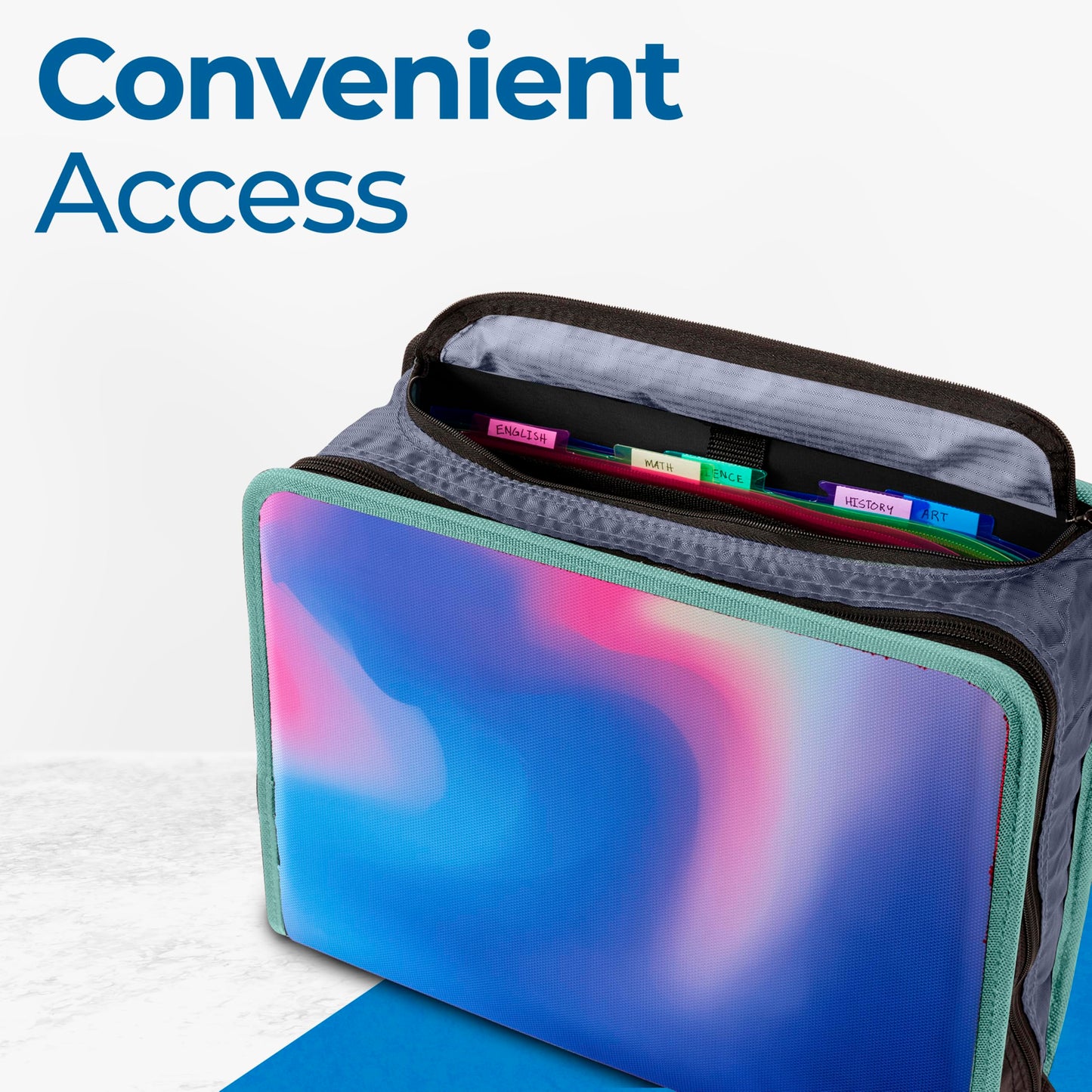 Case-it Zipper Binder | 3-Inch O-Rings | 600-Sheet | D-146 Northern Lights