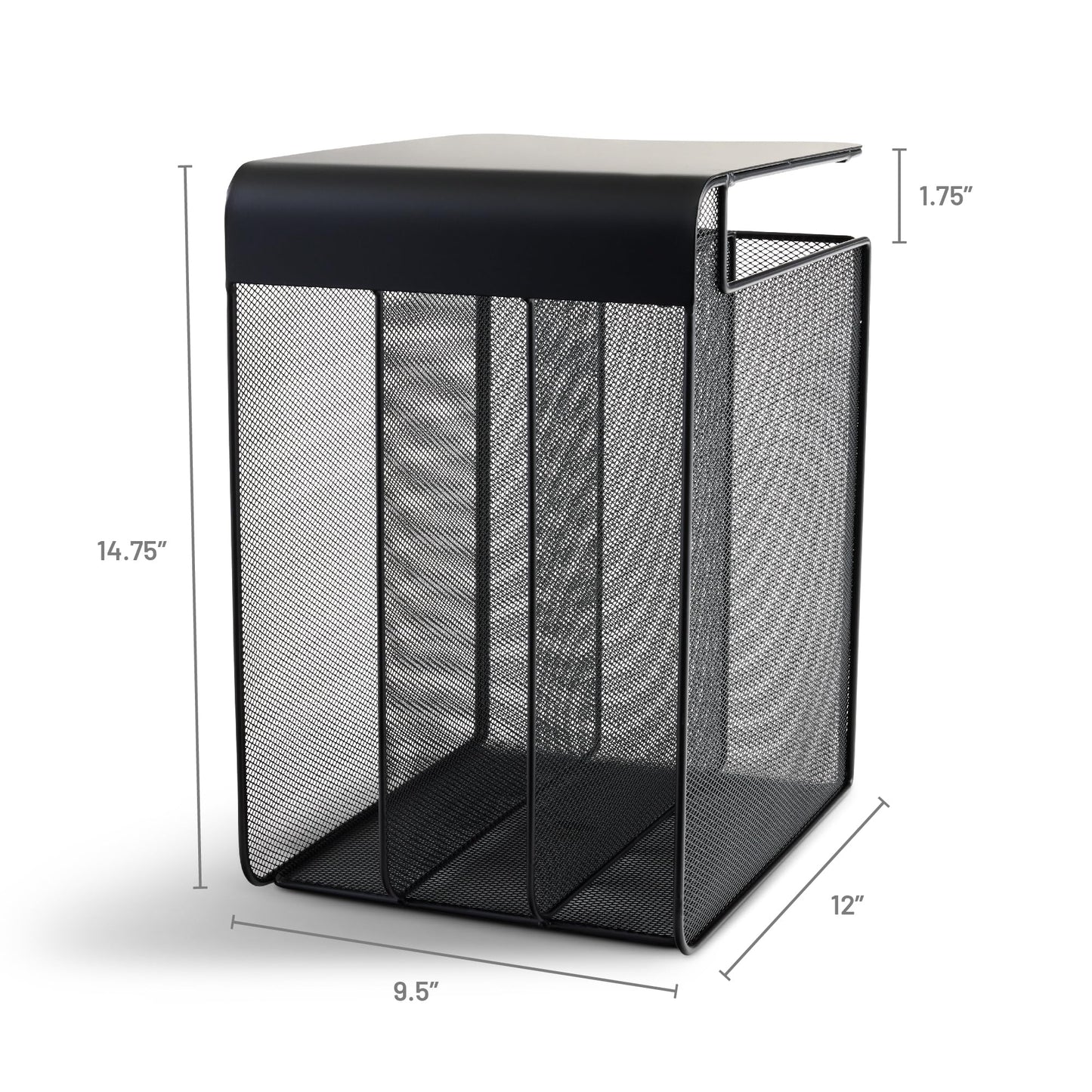 Safco Onyx Hanging Desktop Organizer with 3 Vertical Trays, Under-Desk Storage