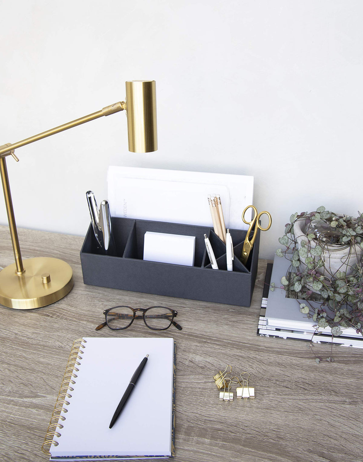Bigso Elisa Desktop Organizer - Durable Office Desk Organizer with 7 Compartments for Office