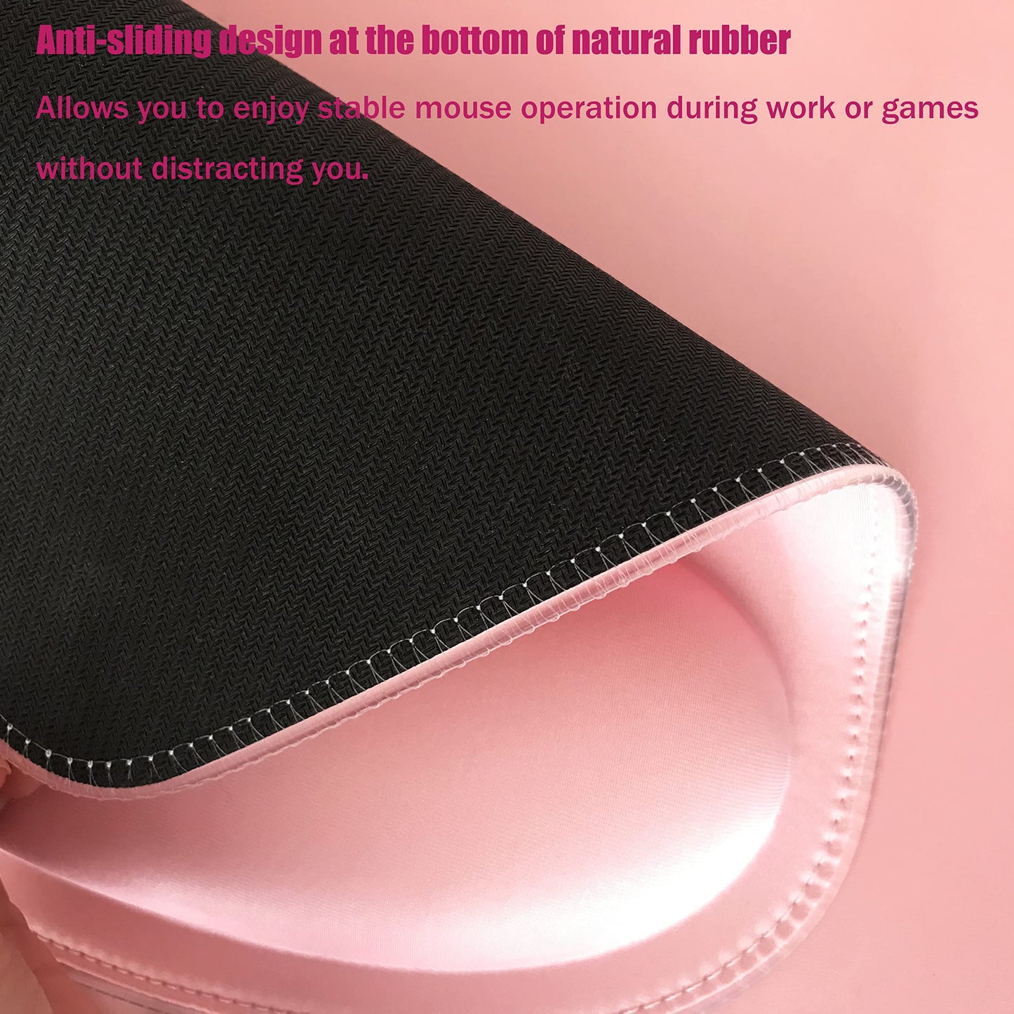 RGB LED Wrist Support Mouse Pad with 13 Lighting Modes, Anti-Slip Rubber Base, Ergonomic for