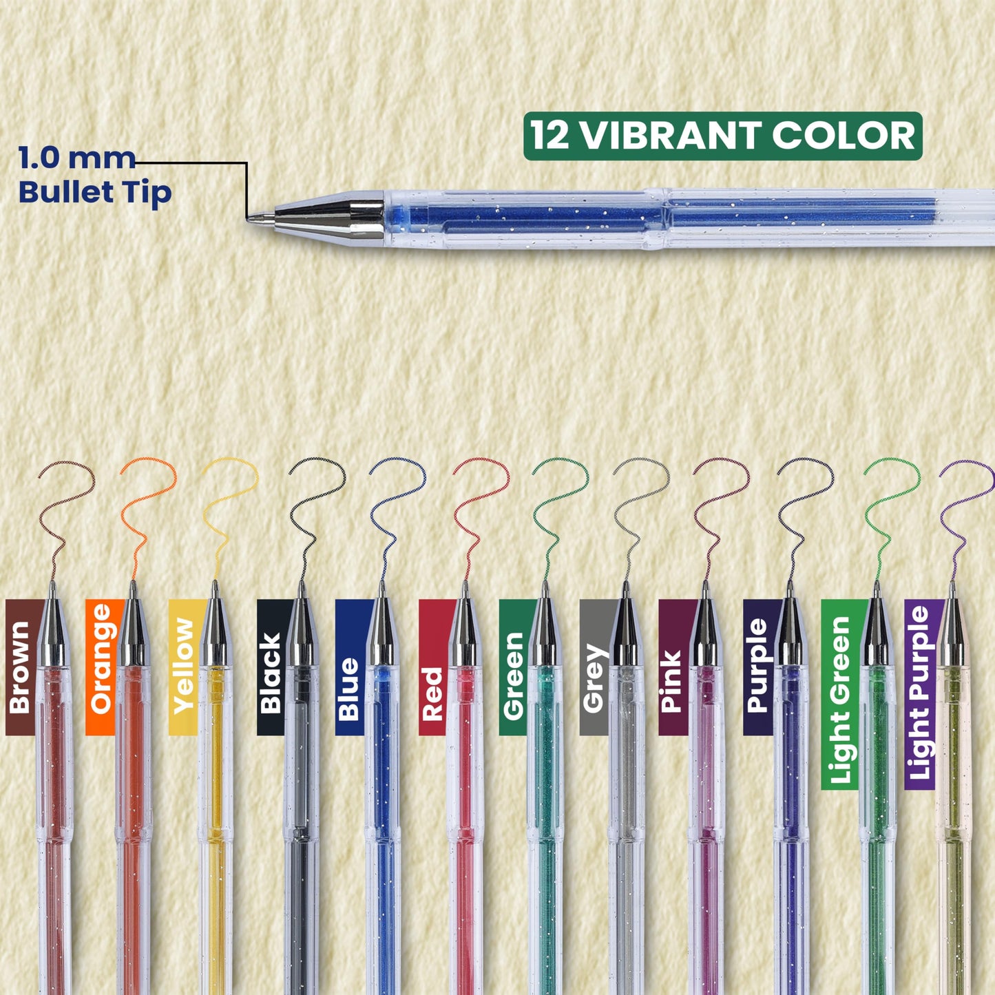 NOTEFUL Glitter Gel Pen Set – Smooth, Vibrant Ink for Art, Journaling, and Crafting with
