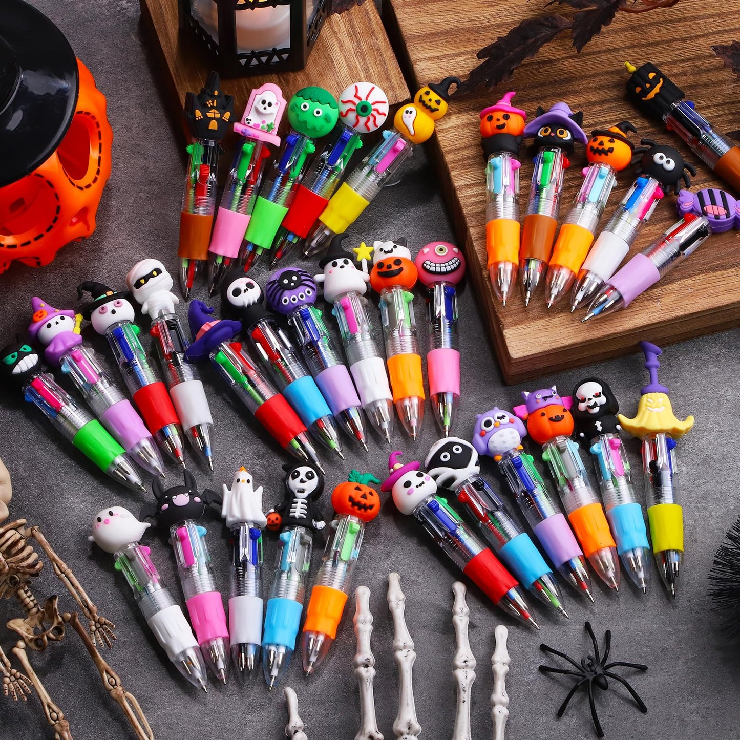 CZWZ 32Pcs Mini Multicolor Pens in One 4-in-1 Cute Pens Bulk, Ballpoint Pen for Birthdays and