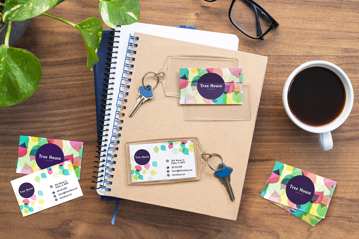 Snapins Acrylic Photo Snap-in Business Card Size Keychain - Pack of 25